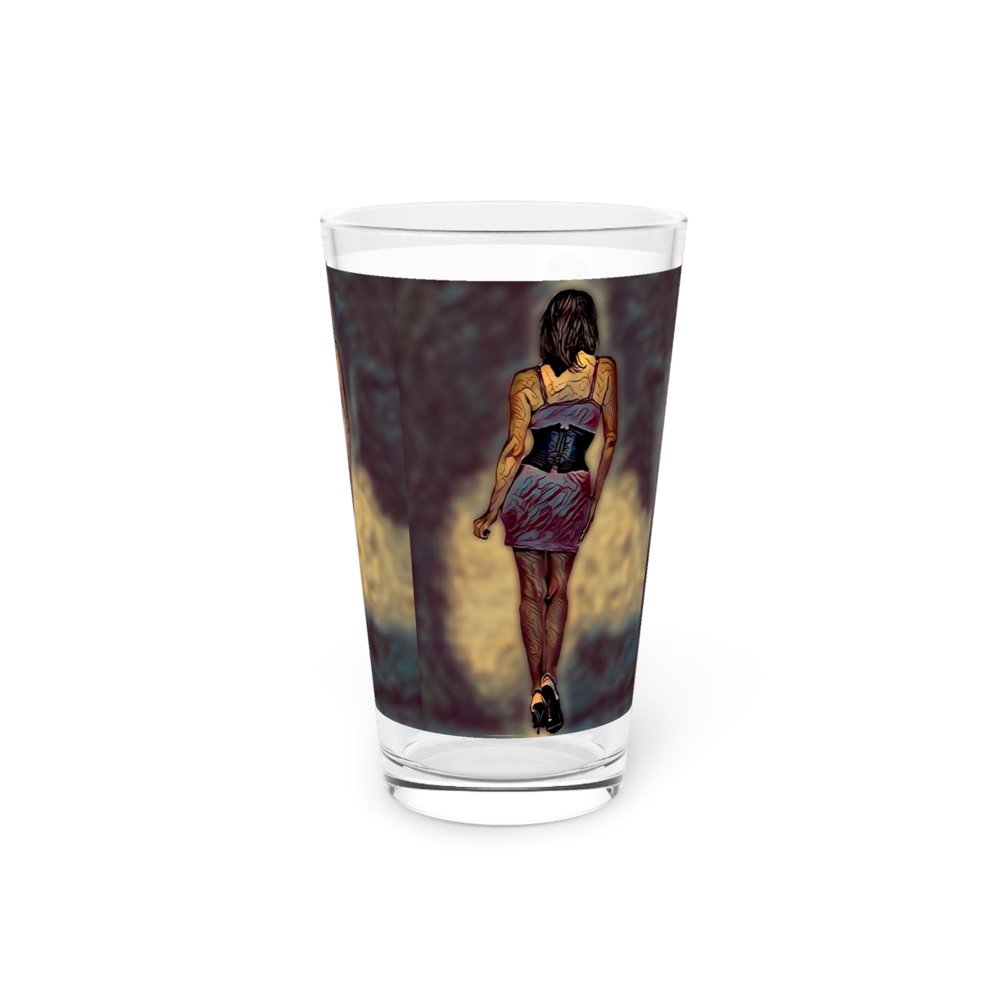Pint Glass, 16oz ... I'll Walk 'A-Hundred-Miles' In Stilettos ... Original Works ... June 2023. Central Idaho, USA ...