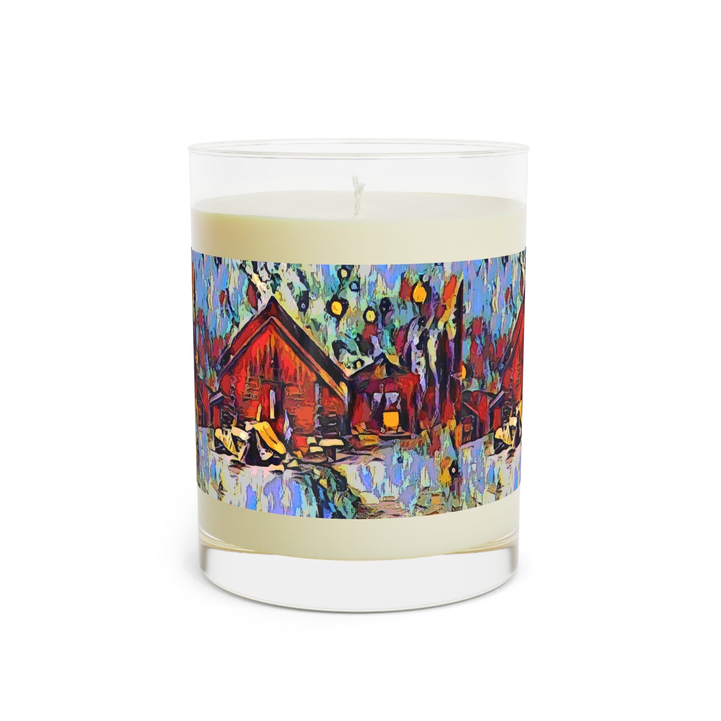 Scented Candle - Full Glass, 11oz ... A Very Abstract "Mountain Winter Scene" ... Original Works. Copyright Phot's Photo_LODA: Les Objets D'Art. December 2023 ...