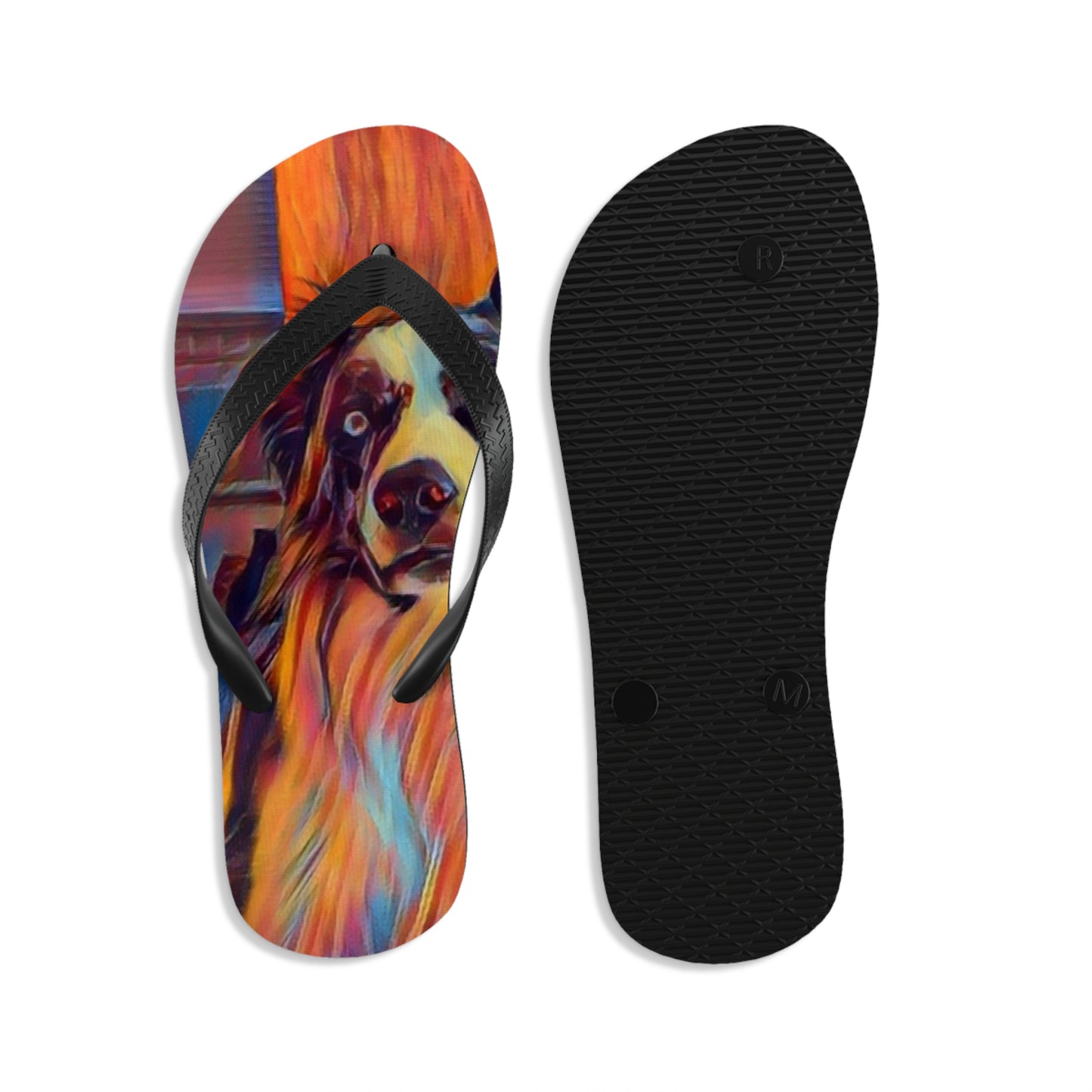 Unisex Flip-Flops ... Ozzy-Hippensteel ... "Don't Cry Now ... Dry-Your_Eyes ... On The Wind". Oriignal Works. May 2023.