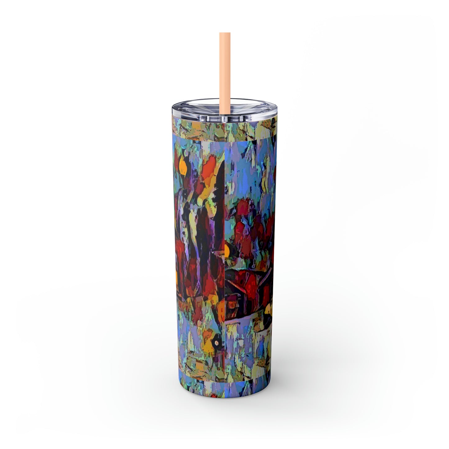 Skinny Tumbler with Straw, 20oz ... A Very Abstract "Mountain Winter Scene" ... Original Works. Copyright Phot's Photo_LODA: Les Objets D'Art. December 2023 ...