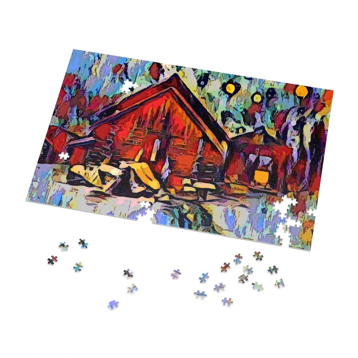 Jigsaw Puzzle (30, 110, 252, 500,1000-Piece) ... A Very Abstract "Mountain Winter Scene" ... Original Works. Copyright Phot's Photo_LODA: Les Objets D'Art. December 2023 ...