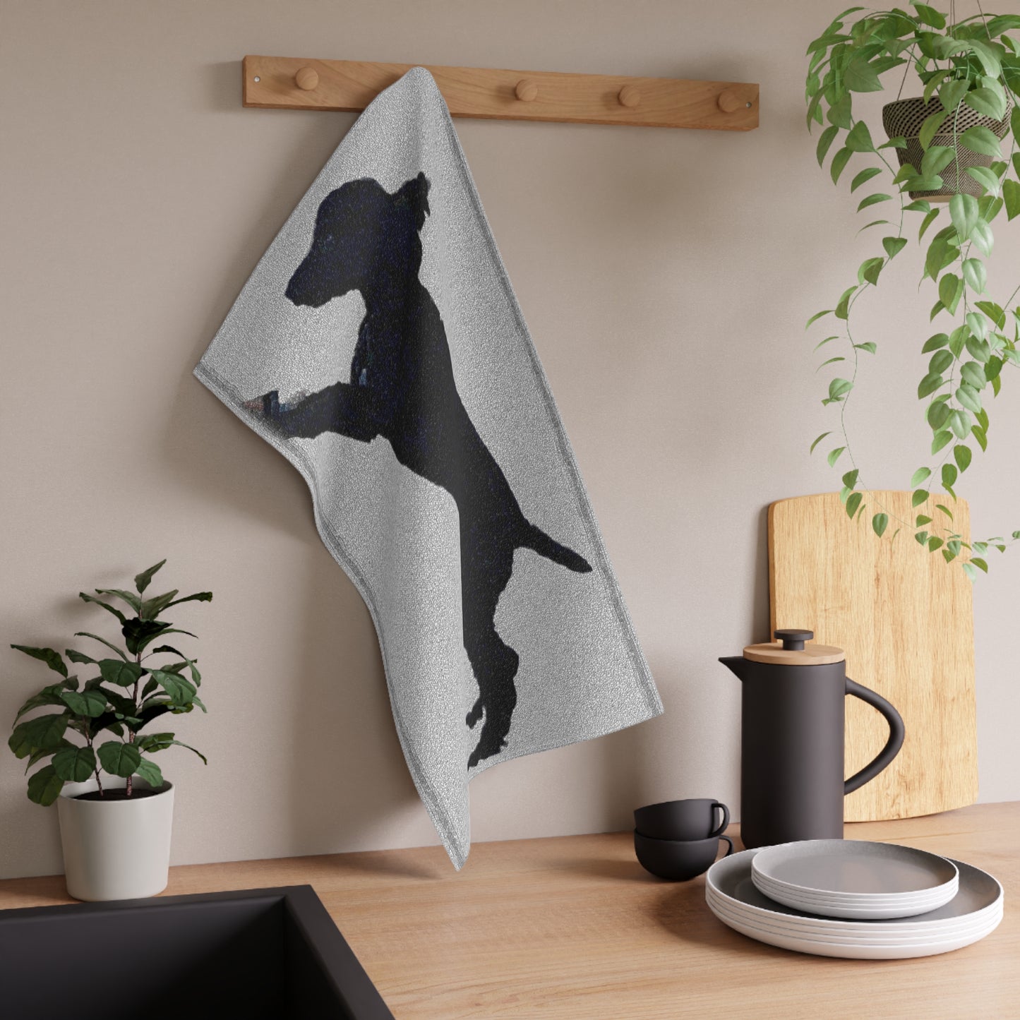 Kitchen Towel ... Jett Stenzel ... "Having Fun With Dad & Friends" ... Rhett Creek, Idaho ... Spring 2023 ... Original Works ...