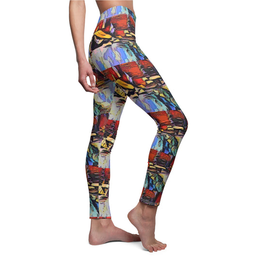Women's Cut & Sew Casual Leggings (AOP) ... A Very Abstract "Mountain Winter Scene" ... Original Works. Copyright Phot's Photo_LODA: Les Objets D'Art. December 2023 ...