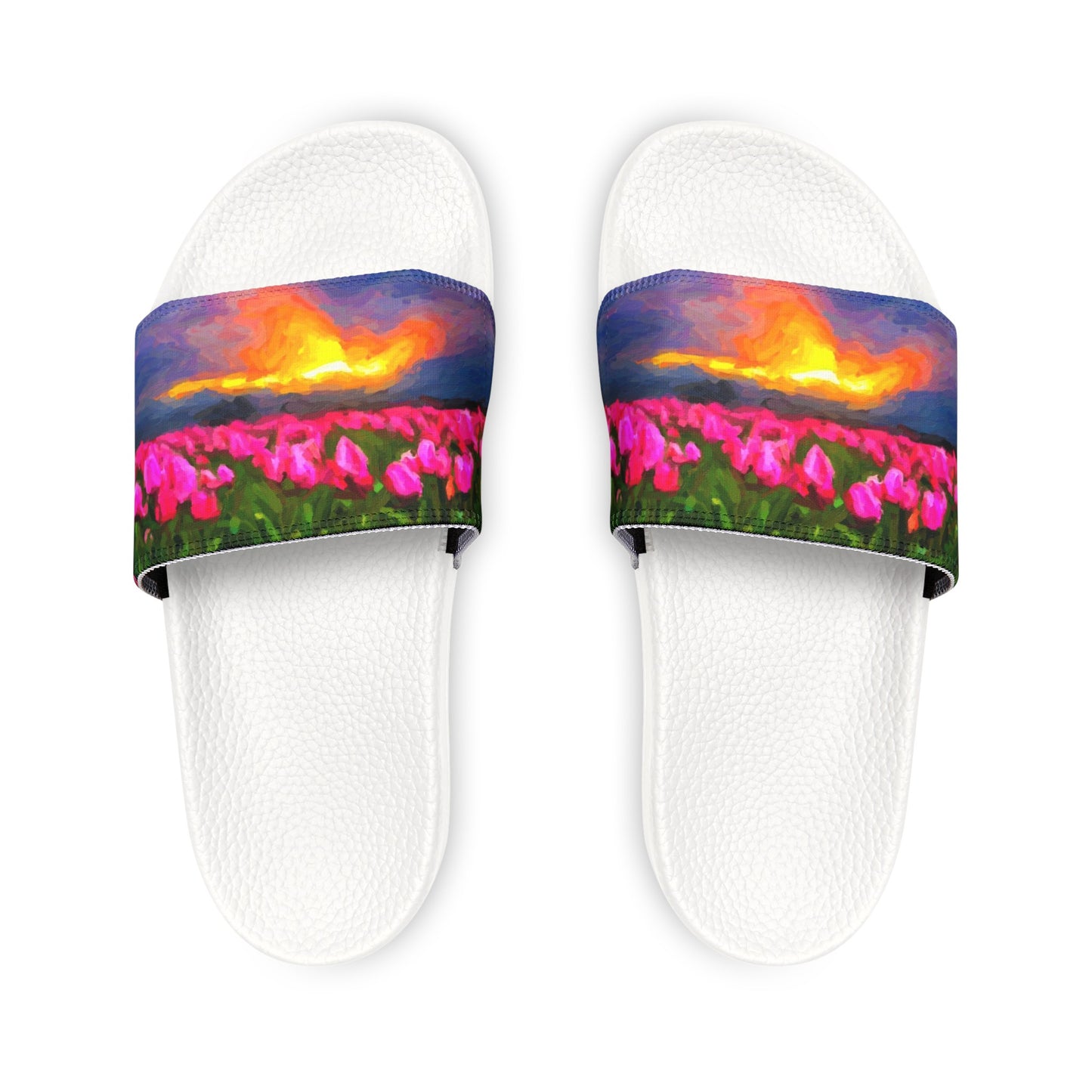 Men's PU Slide Sandals ... Skagit Valley Tulips ... Skagit Valley, Washington ... Family Archives ... Original Works ... Circa 1980's ...