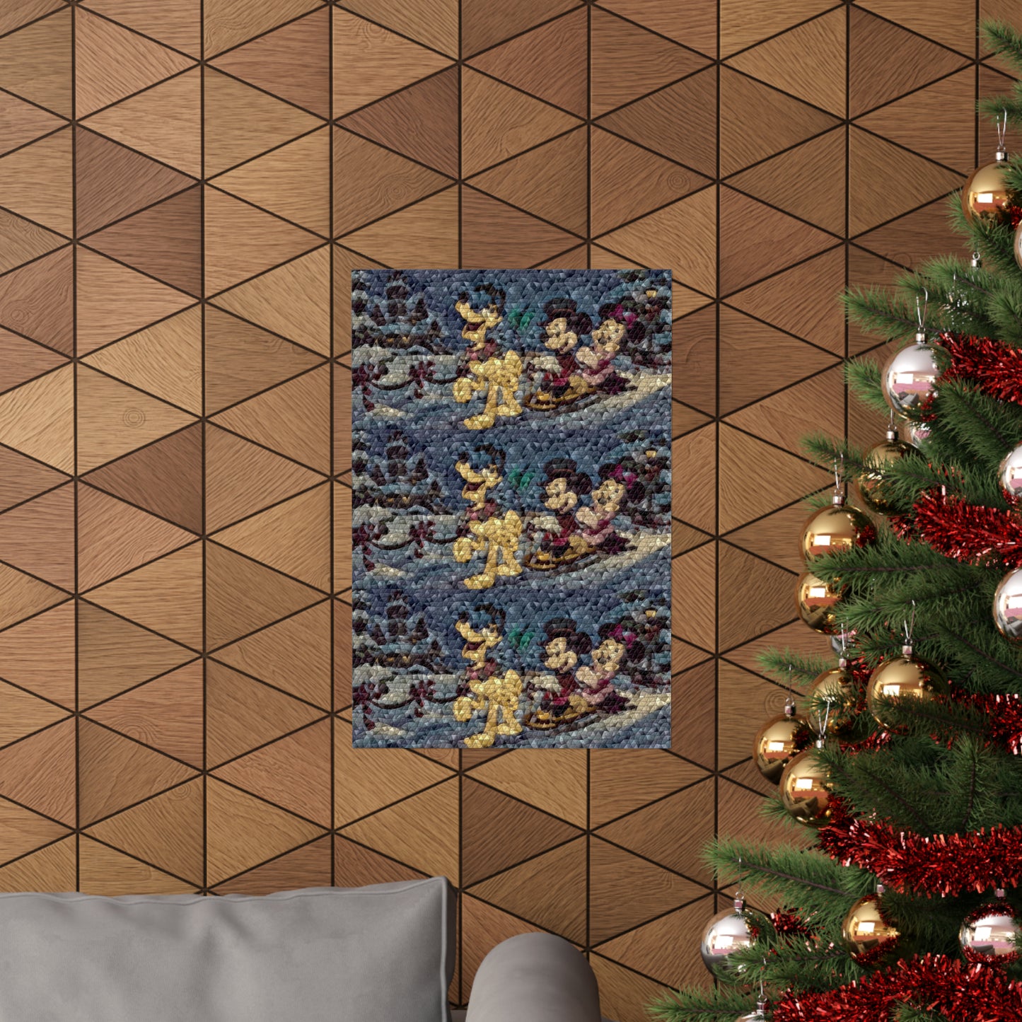 Matte Vertical Posters ... Mickey_N_Minnie Mouse & Pluto ... "A Winter Sleigh Ride" ... Original Works. Winter 2023 ...