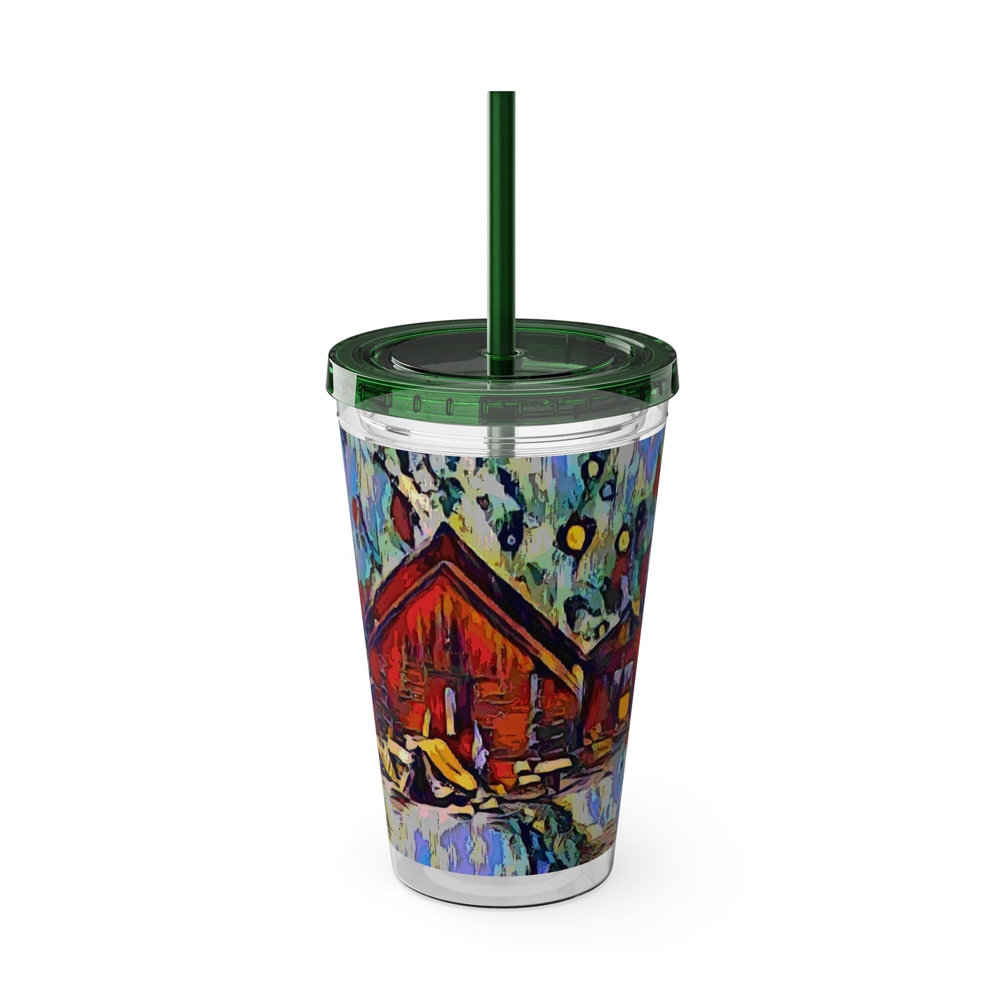 Sunsplash Tumbler with Straw, 16oz ... A Very Abstract "Mountain Winter Scene" ... Original Works. Copyright Phot's Photo_LODA: Les Objets D'Art. December 2023 ...