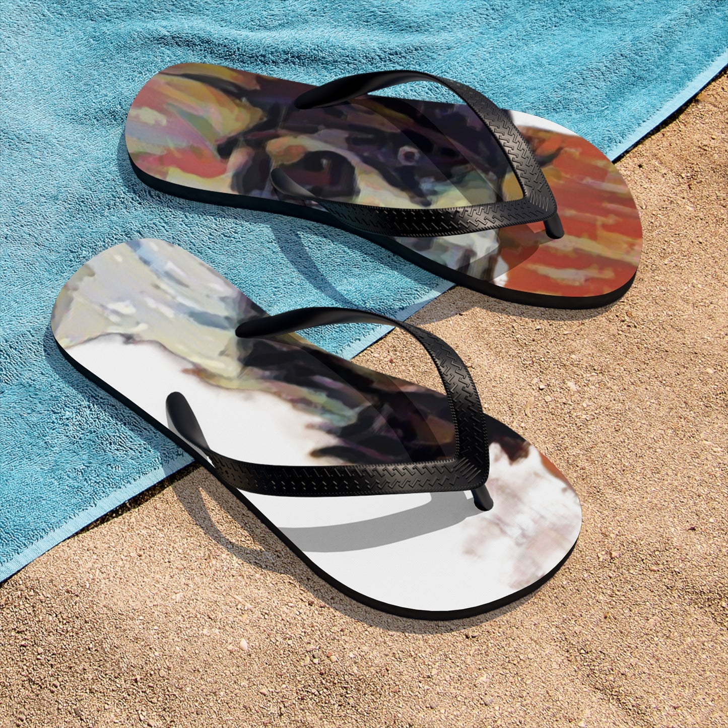 Unisex Flip-Flops ... Ozzy-Hippensteel ... "Don't Cry Now ... Dry-Your_Eyes ... On The Wind". Oriignal Works. May 2023.
