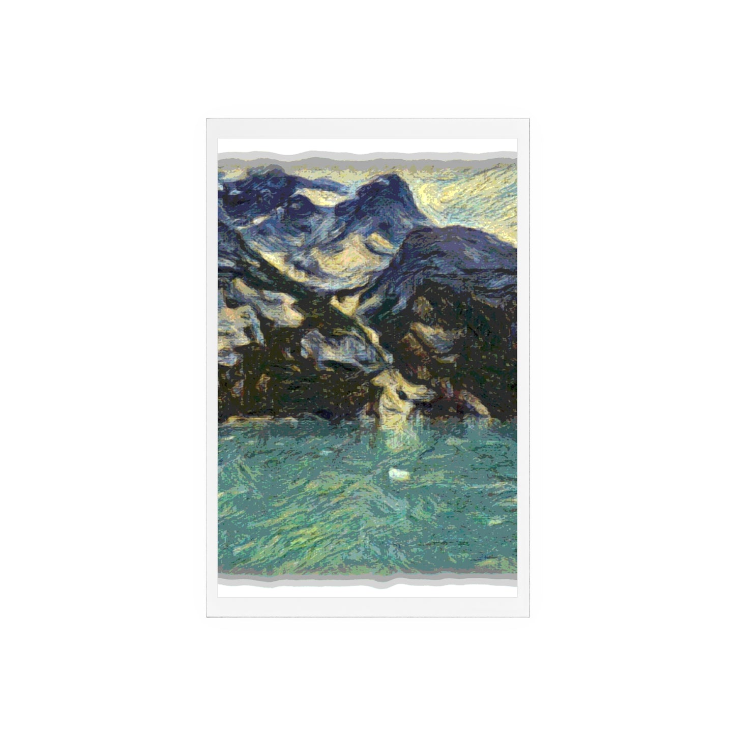 Acrylic Sign with Wooden Stand ... Tracy Arm Fjord ... South Of Skagway, Alaska ... Summer: June 2024 ... Original Works ...