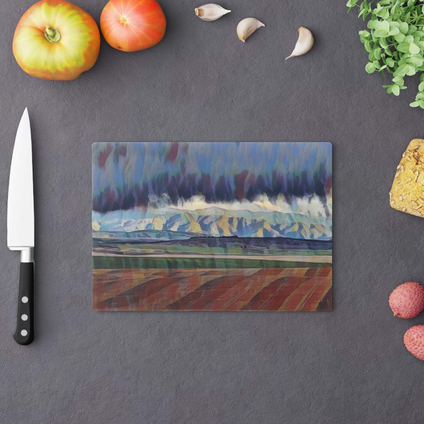 Cutting Board ... On-The-Prairie .. "The Storm Is Brewing" ... Central Idaho: November 2023 ... Original Works ...