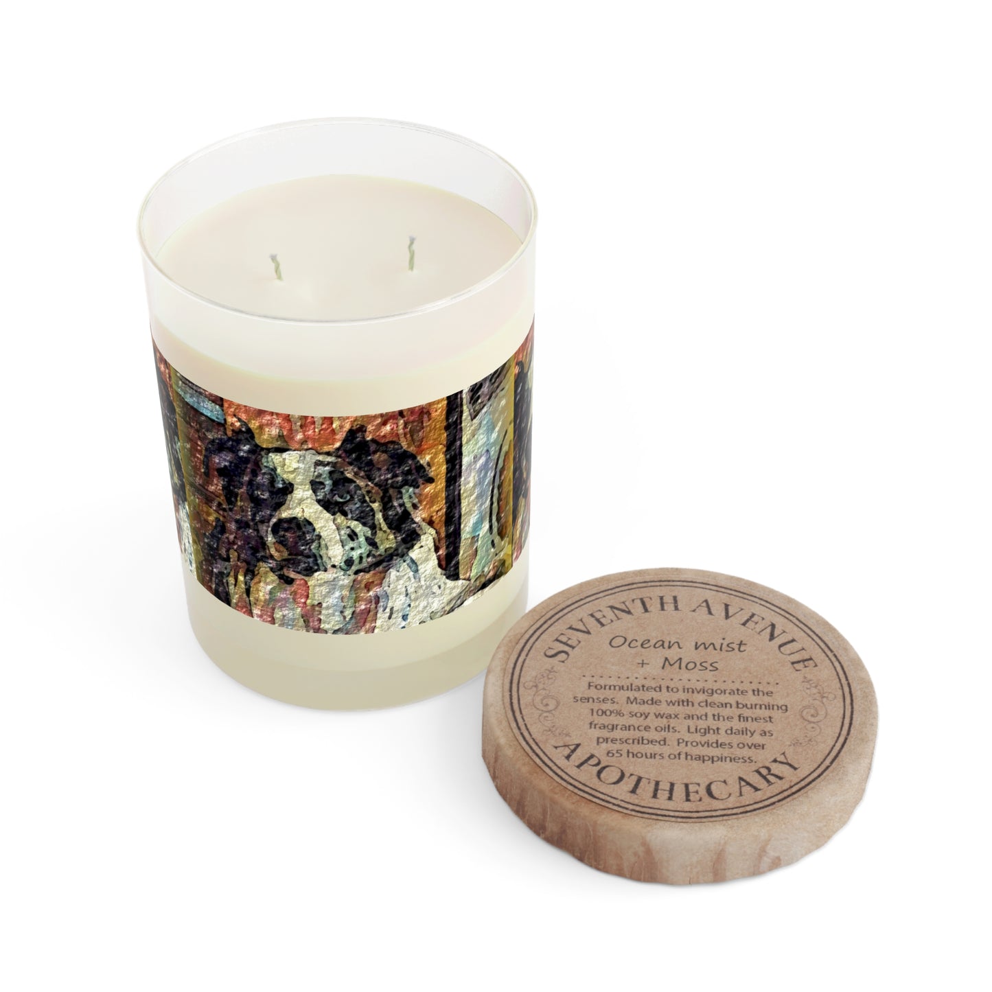 Scented Candle - Full Glass, 11oz ... Ozzy-Hippensteel ... "Don't Cry Now ... Dry-Your-Eyes ... On-The-Wind". Original Works. May 2023.