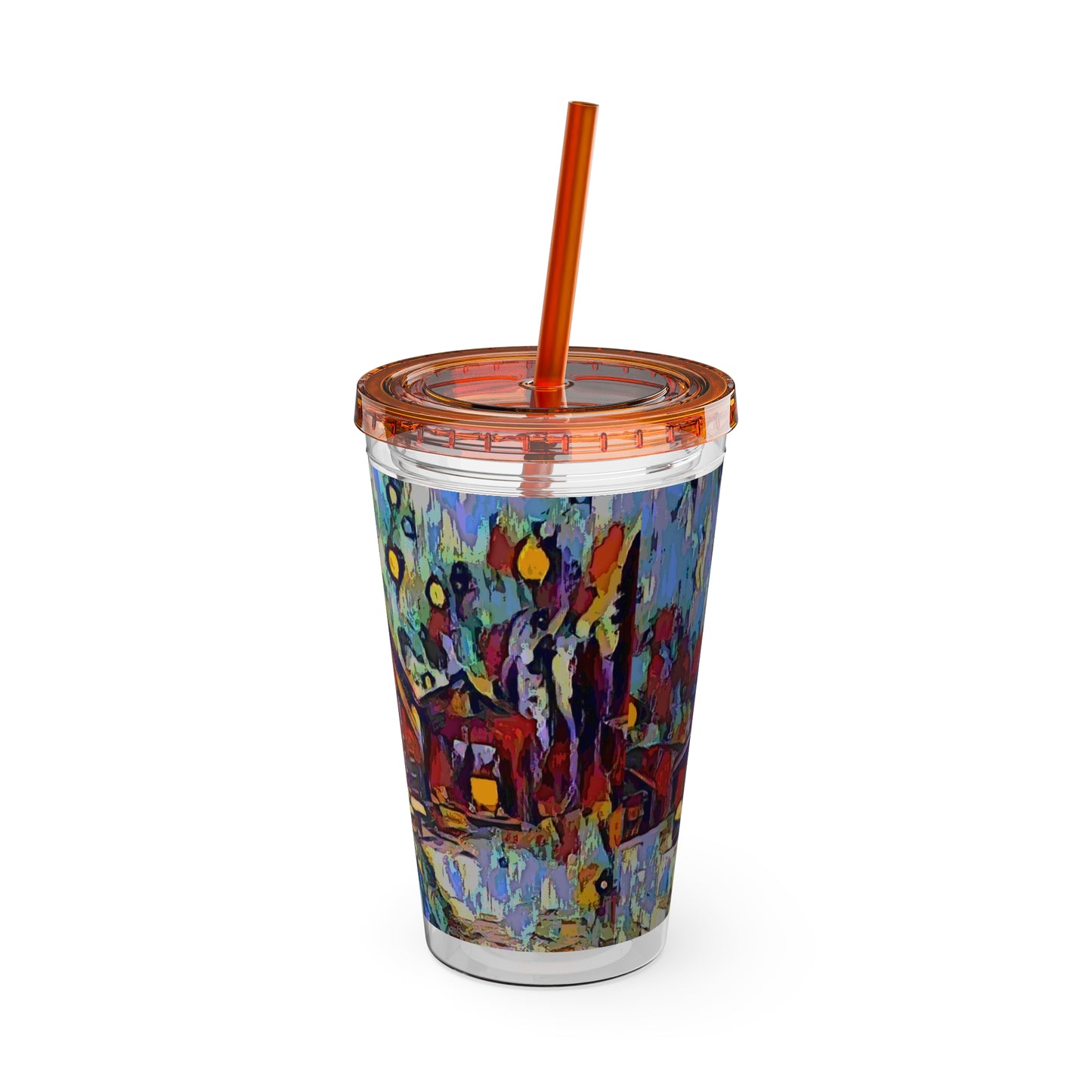 Sunsplash Tumbler with Straw, 16oz ... A Very Abstract "Mountain Winter Scene" ... Original Works. Copyright Phot's Photo_LODA: Les Objets D'Art. December 2023 ...
