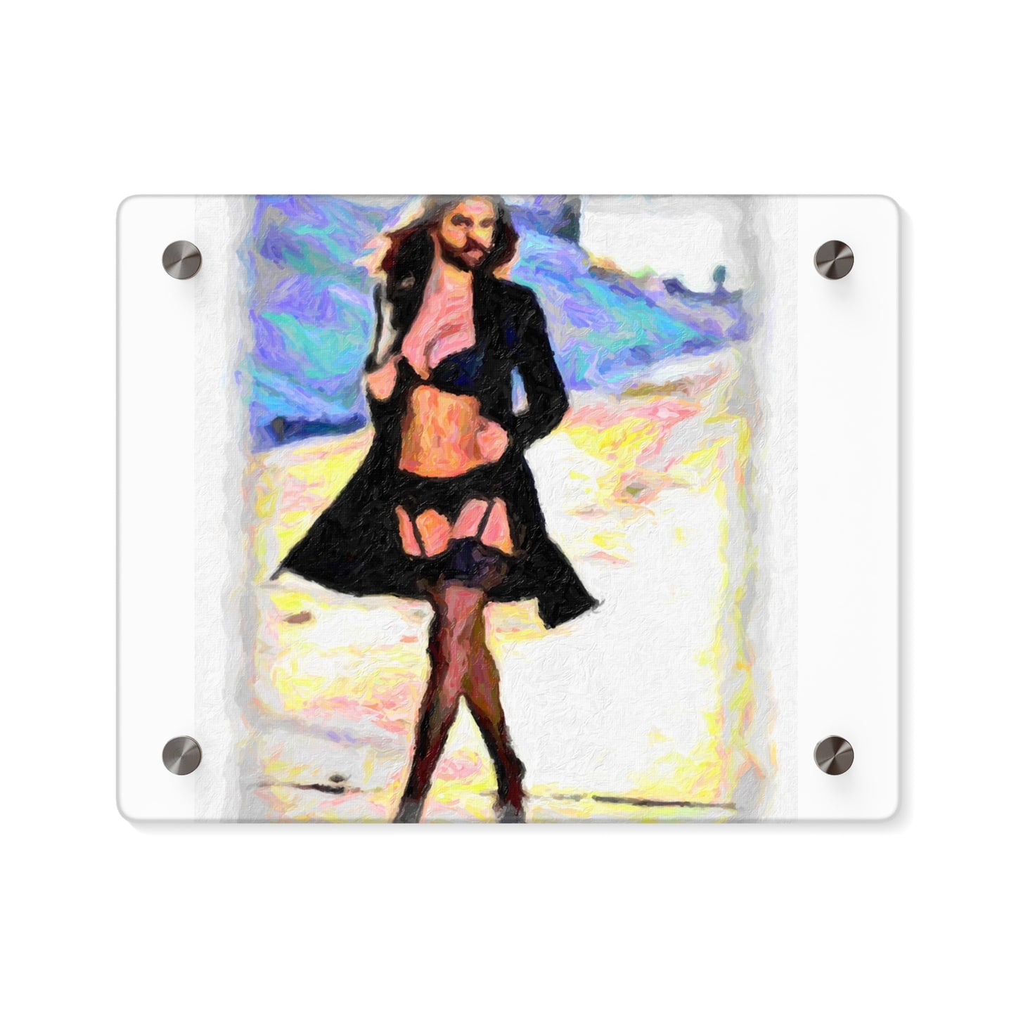 Acrylic Wall Art Panels ... The Low Spark of High_HEELED_Boys ... 'Garterbelt & Bra Inclusive!' ... Original Works ...