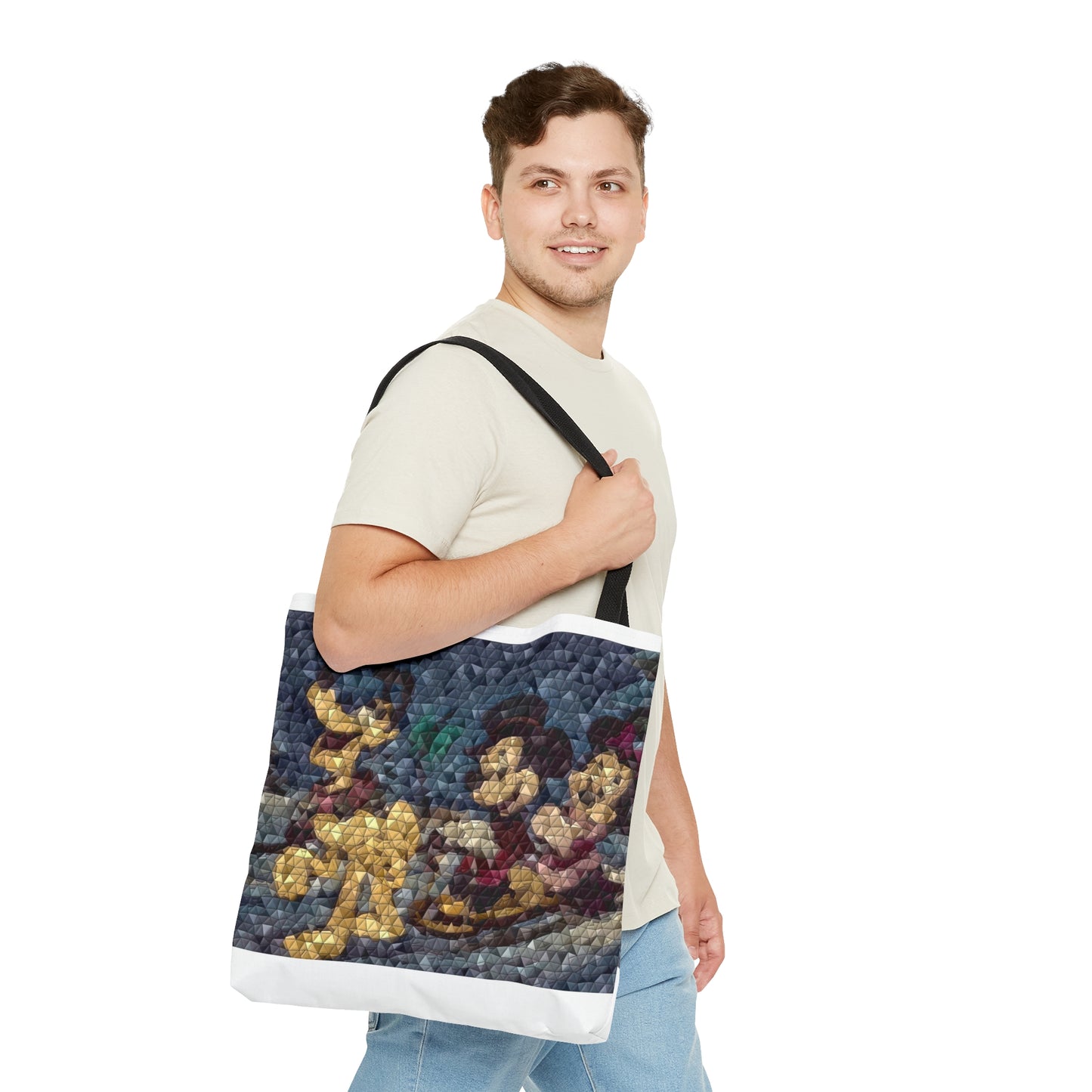 Tote Bag (AOP) ... Mickey_N_Minnie Mouse & Pluto ... "A Winter Sleigh Ride" ... Original Works. Winter 2023 ...