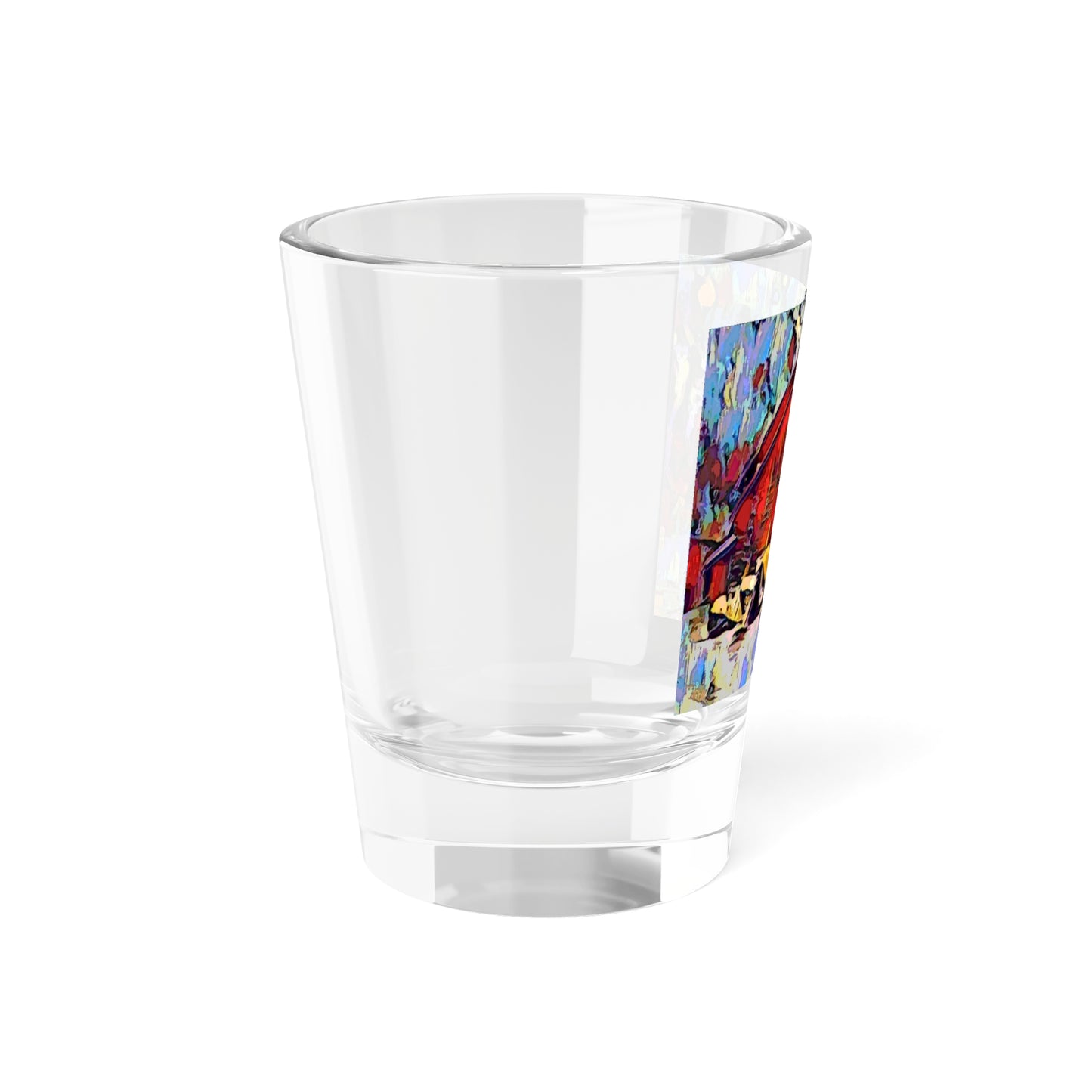 Shot Glass, 1.5oz ... A Very Abstract "Mountain Winter Scene" ... Original Works. Copyright Phot's Photo_LODA: Les Objets D'Art. December 2023 ...