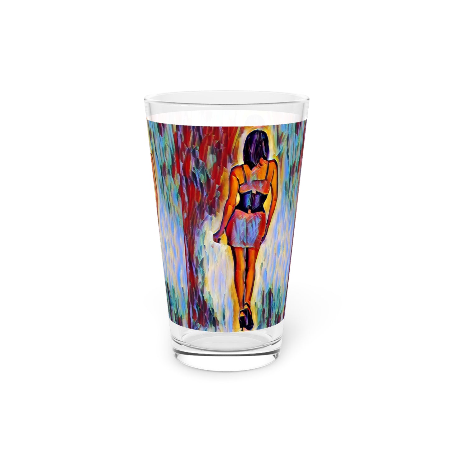 Pint Glass, 16oz ... I'll Walk 'A-Hundred-Miles' In Stilettos ... Original Works ... June 2023. Central Idaho, USA ...