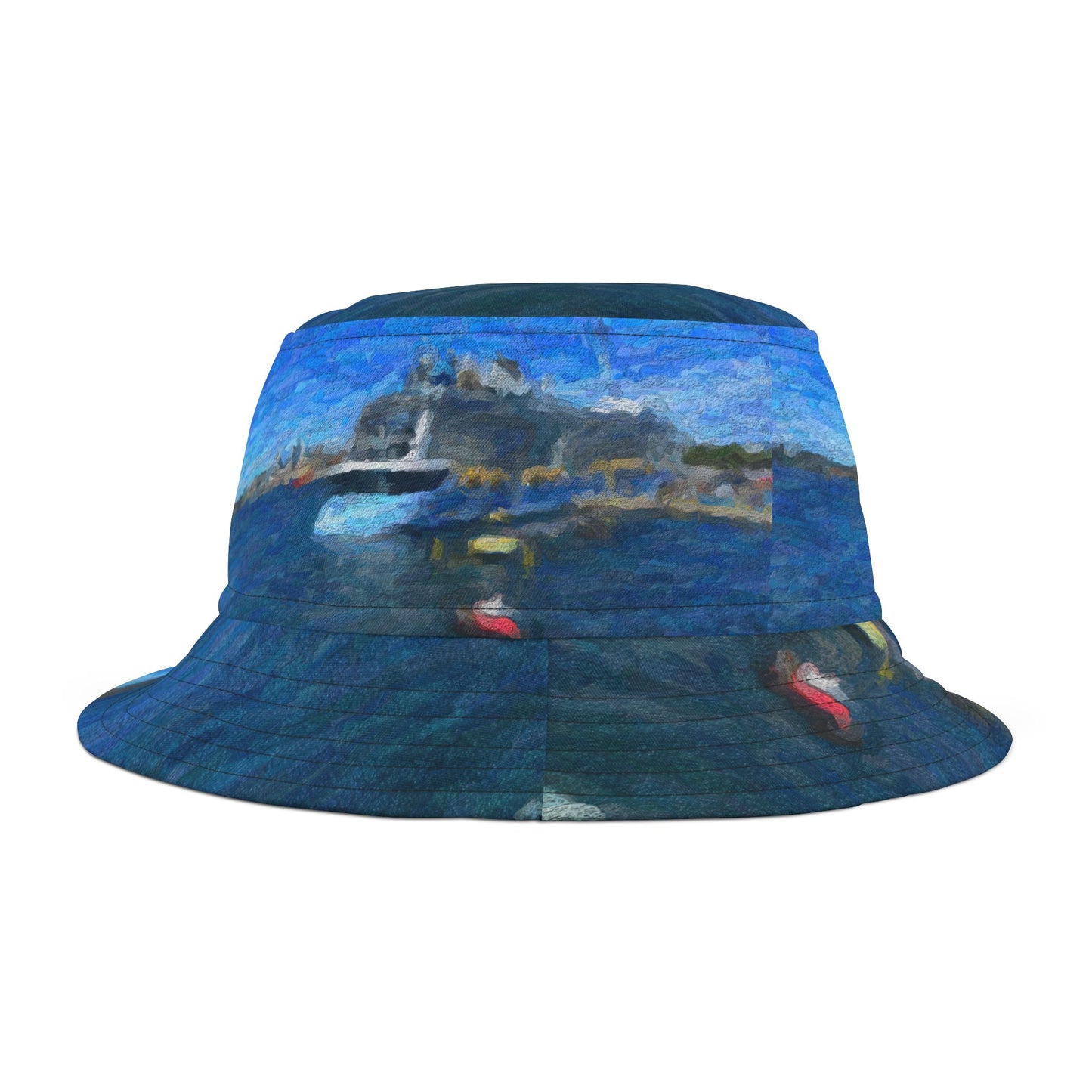 Bucket Hat (AOP) ... Into Vancouver Harbor We Arrive: Celebrity Edge-Cruise ... Vancouver, British Columbia ... June 2024 ... Original Works
