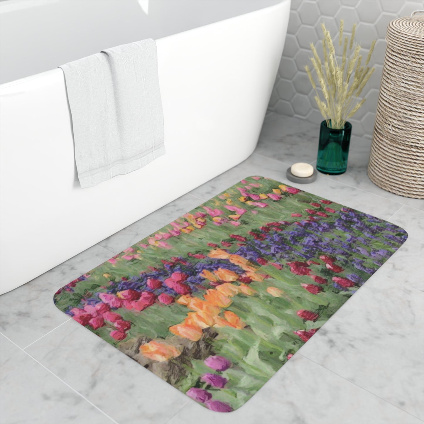 Memory Foam Bath Mat ... Skagit Valley Tulips ... Skagit Valley, Washington ... Family Archives ... Original Works ... Circa 1980's ...