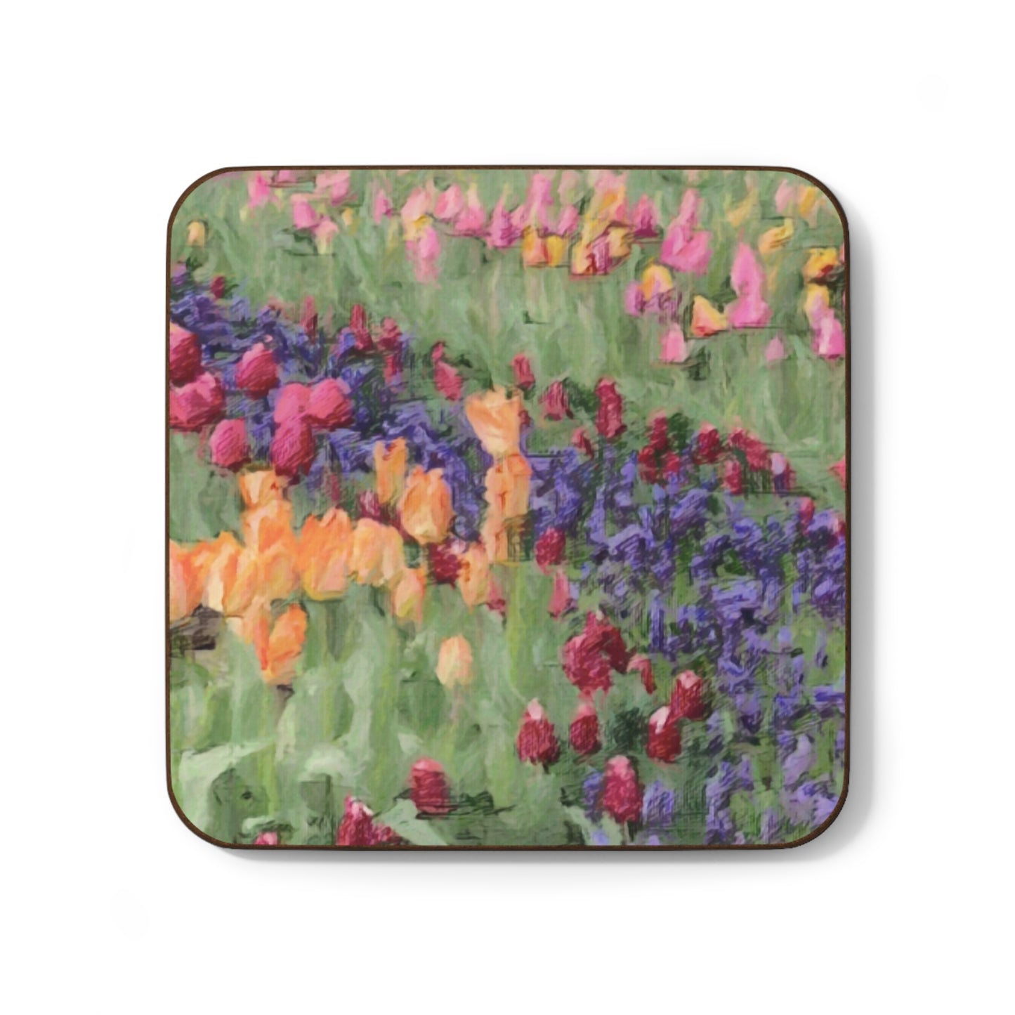 Hardboard Back Coaster ... Skagit Valley Tulips ... Skagit Valley, Washington ... Family Archives ... Original Works ... Circa 1980's ...