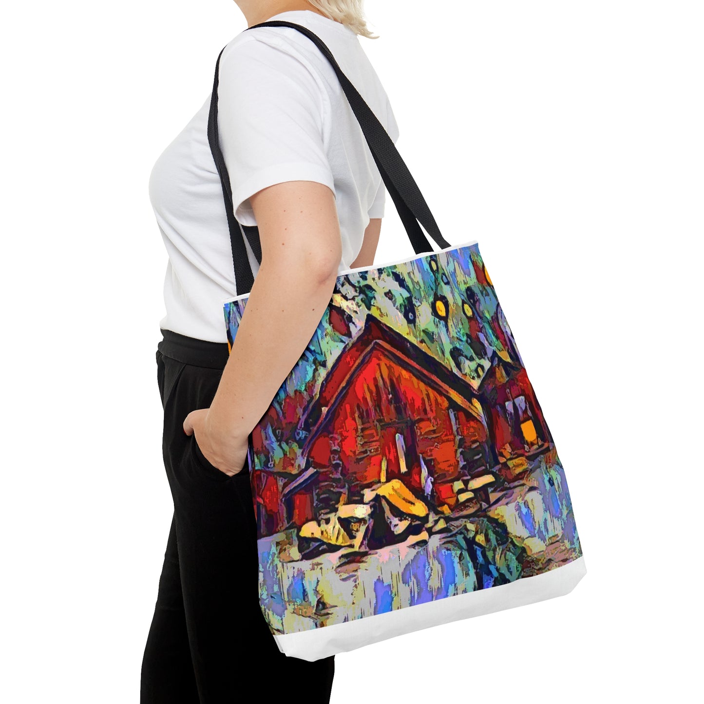 Tote Bag (AOP) ... A Very Abstract "Mountain Winter Scene" ... Original Works. Copyright Phot's Photo_LODA: Les Objets D'Art. December 2023 ...