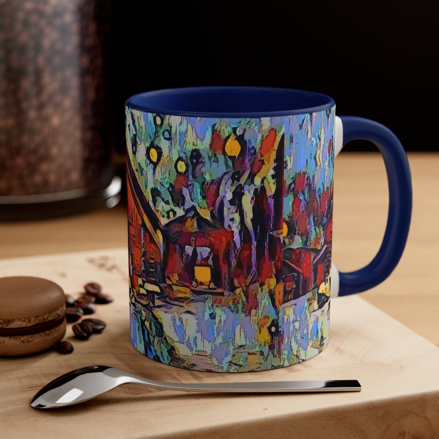 Accent Coffee Mug, 11oz ... A Very Abstract "Mountain Winter Scene" ... Original Works. Copyright Phot's Photo_LODA: Les Objets D'Art. December 2023 ...