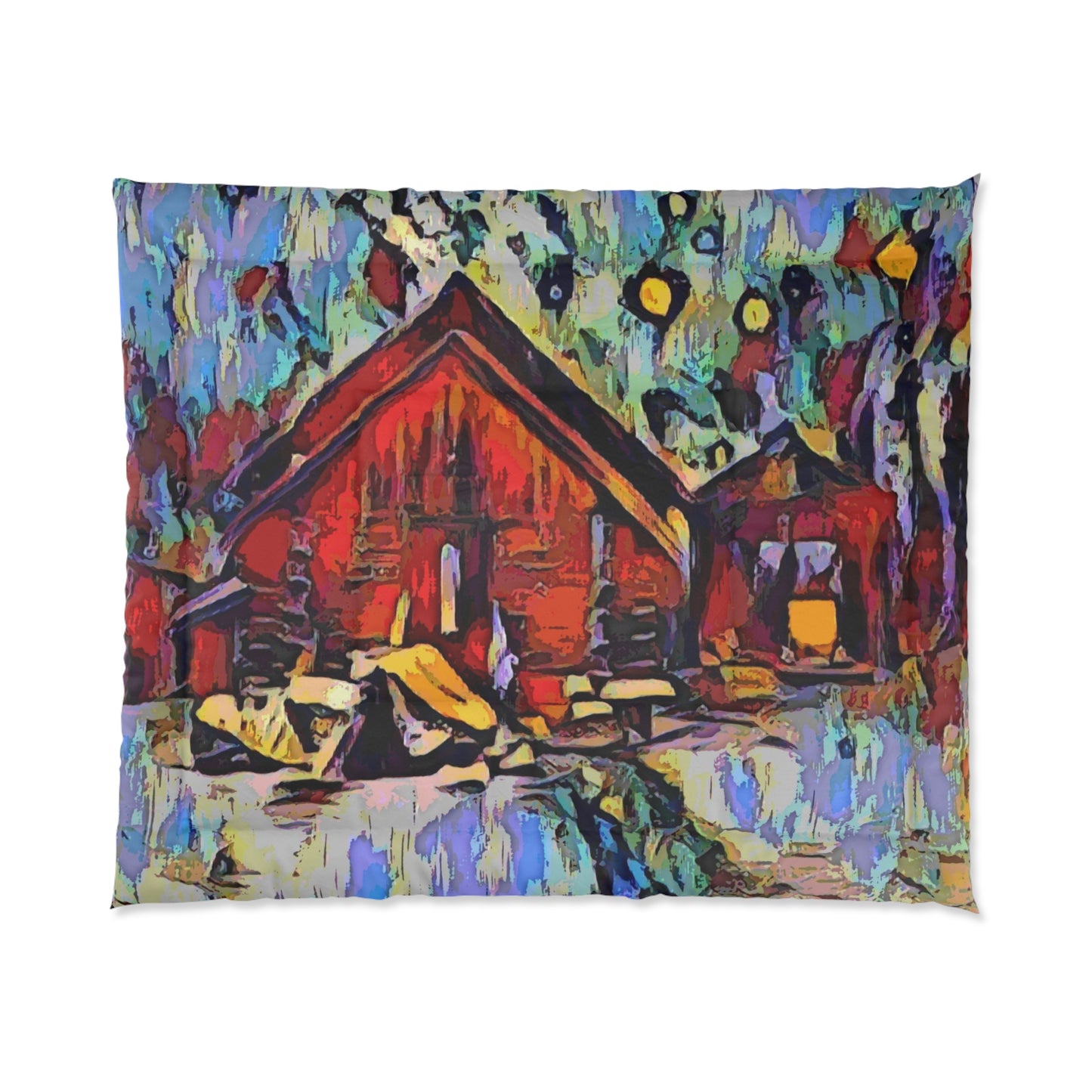 Comforter ... A Very Abstract "Mountain Winter Scene" ... Original Works. Copyright Phot's Photo_LODA: Les Objets D'Art. December 2023 ...