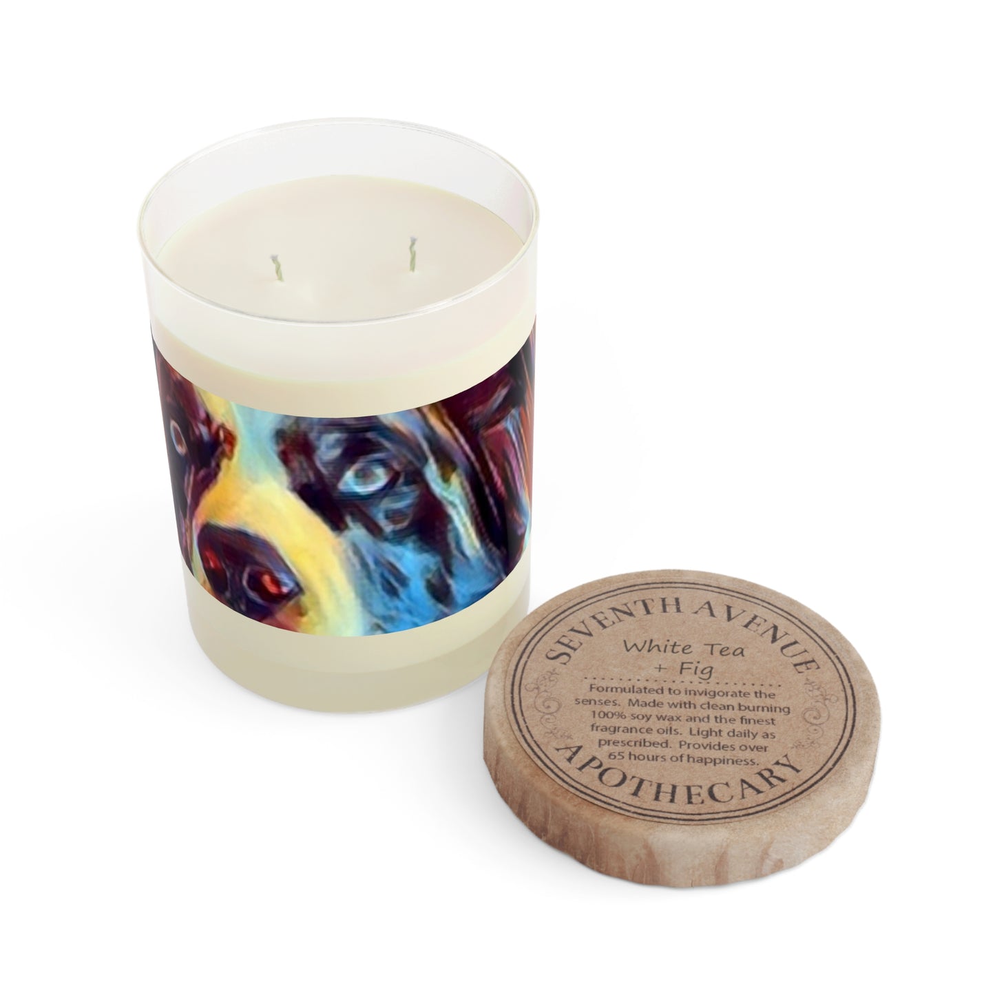 Scented Candle - Full Glass, 11oz ... Ozzy-Hippensteel ... "Don't Cry Now ... Dry-Your-Eyes ... On-The-Wind". Original Works. May 2023.