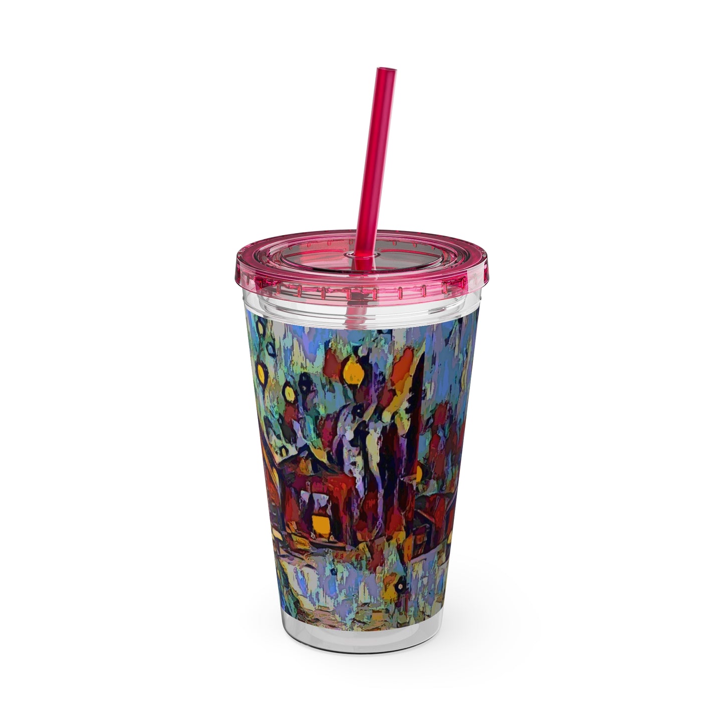 Sunsplash Tumbler with Straw, 16oz ... A Very Abstract "Mountain Winter Scene" ... Original Works. Copyright Phot's Photo_LODA: Les Objets D'Art. December 2023 ...