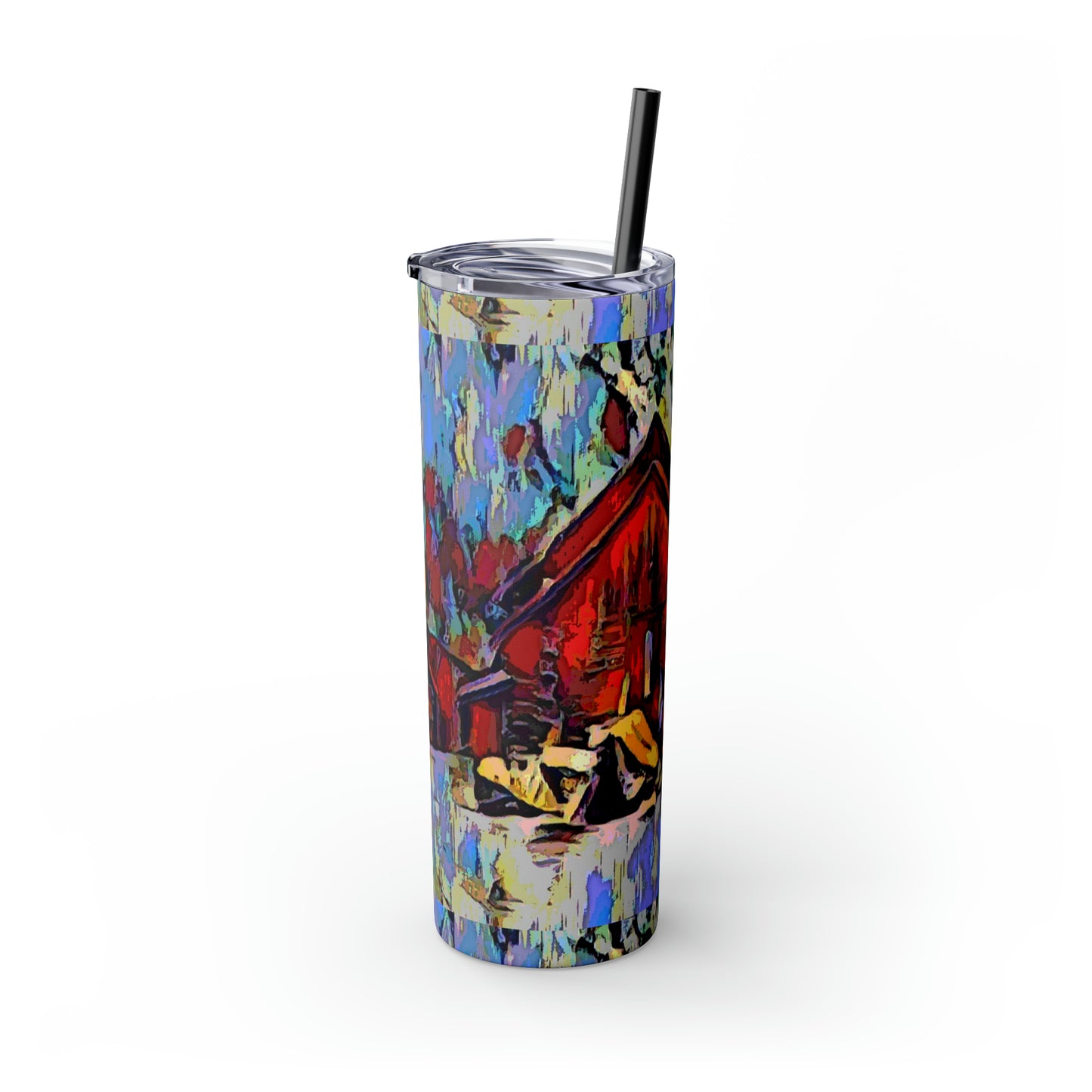 Skinny Tumbler with Straw, 20oz ... A Very Abstract "Mountain Winter Scene" ... Original Works. Copyright Phot's Photo_LODA: Les Objets D'Art. December 2023 ...