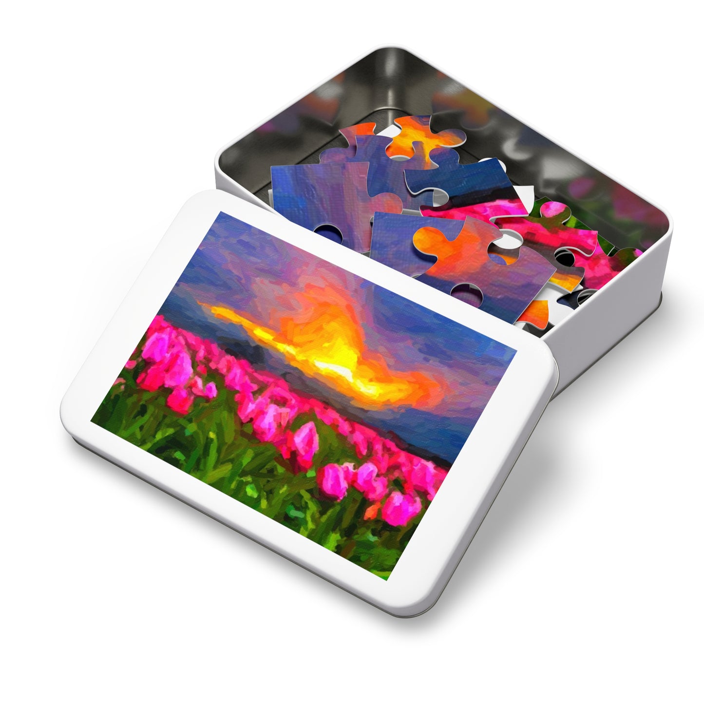 Jigsaw Puzzle (30, 110, 252, 500,1000-Piece) ... Skagit Valley Tulips ... Skagit Valley, Washington ... Family Archives ... Original Works ... Circa 1980's ...