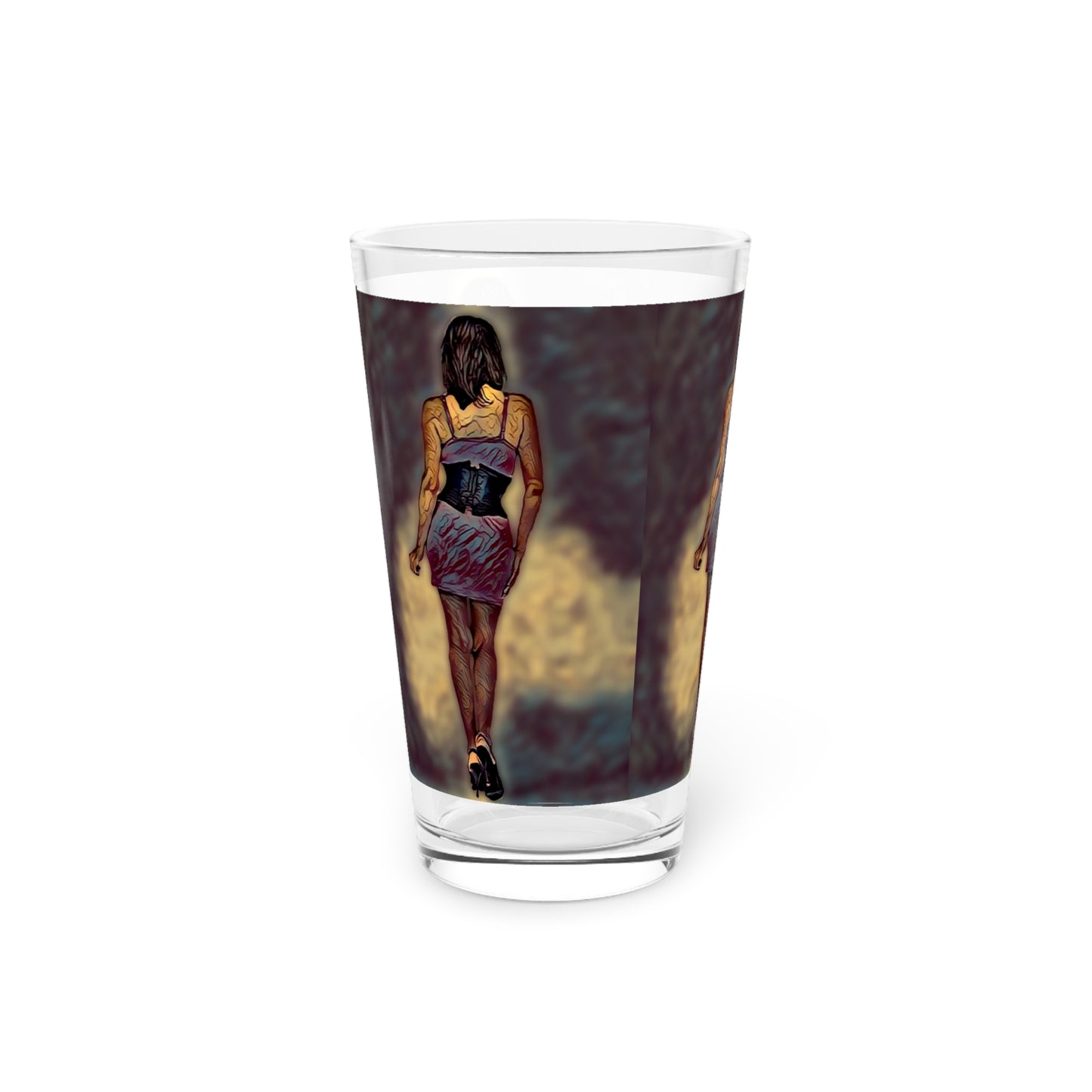 Pint Glass, 16oz ... I'll Walk 'A-Hundred-Miles' In Stilettos ... Original Works ... June 2023. Central Idaho, USA ...