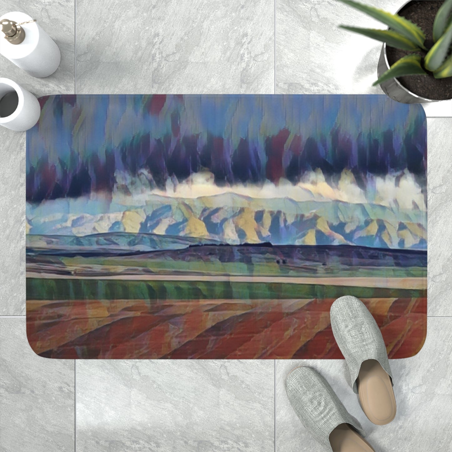 Memory Foam Bath Mat ... On-The-Prairie .. "The Storm Is Brewing" ... Central Idaho: November 2023 ... Original Works  ...