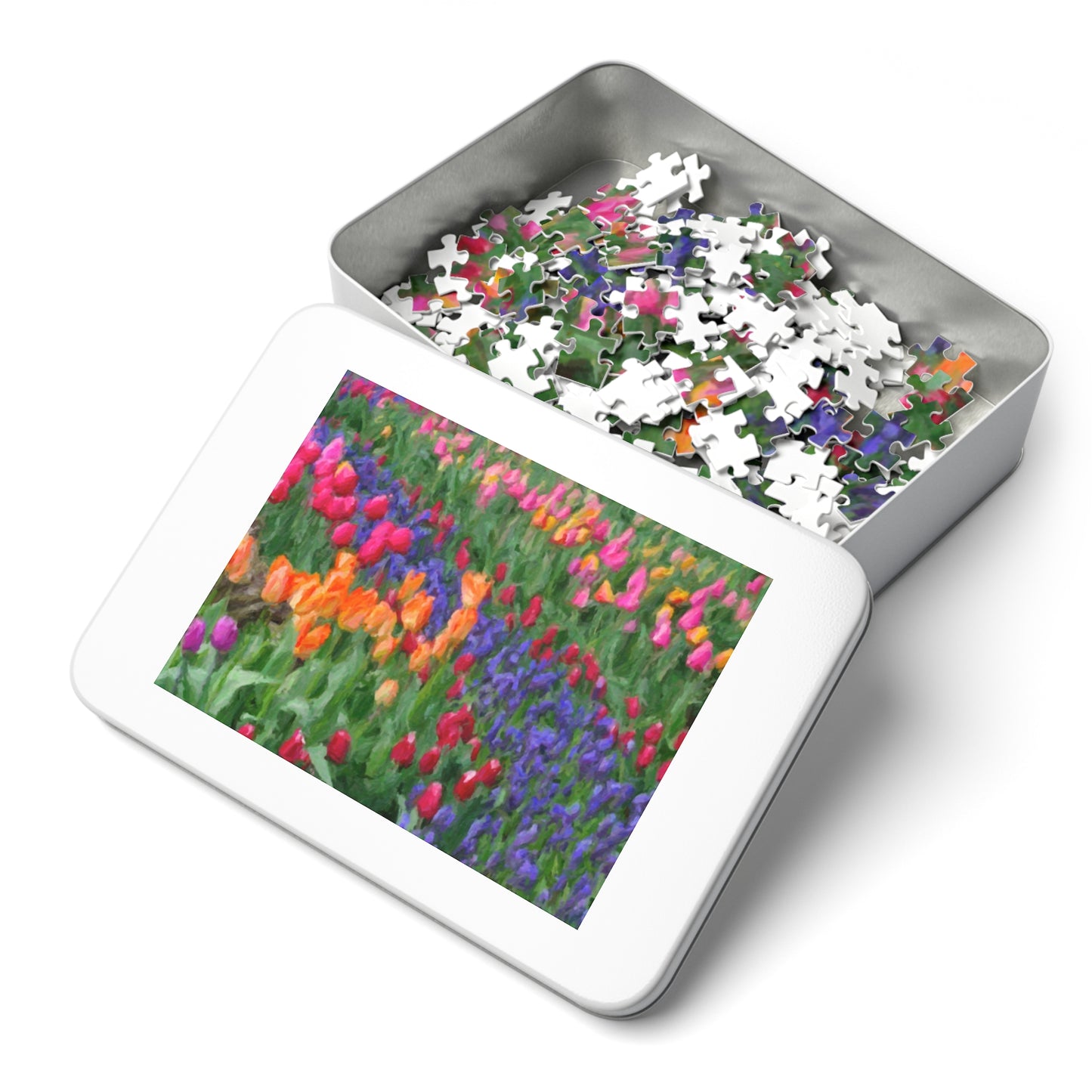 Jigsaw Puzzle (30, 110, 252, 500,1000-Piece) ... Skagit Valley Tulips ... Skagit Valley, Washington ... Family Archives ... Original Works ... Circa 1980's ...
