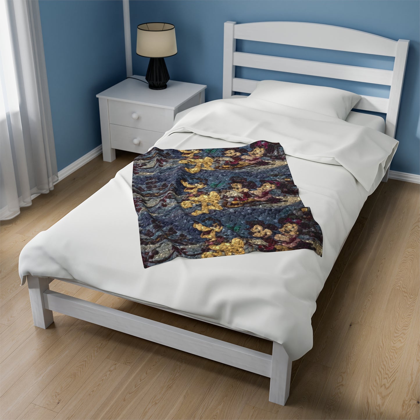 Velveteen Plush Blanket ... Mickey_N_Minnie Mouse & Pluto ... "A Winter Sleigh Ride" ... Original Works. Winter 2023 ...