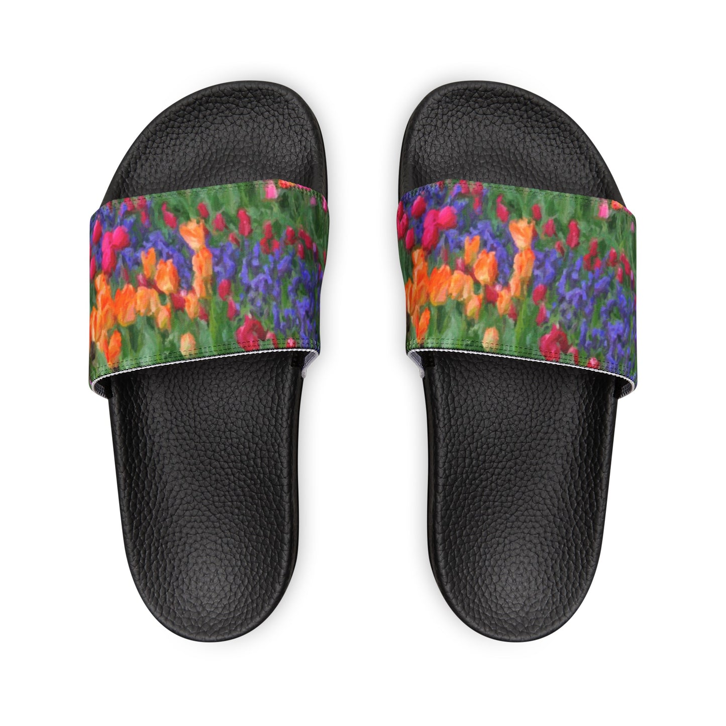 Men's PU Slide Sandals ... Skagit Valley Tulips ... Skagit Valley, Washington ... Family Archives ... Original Works ... Circa 1980's ...