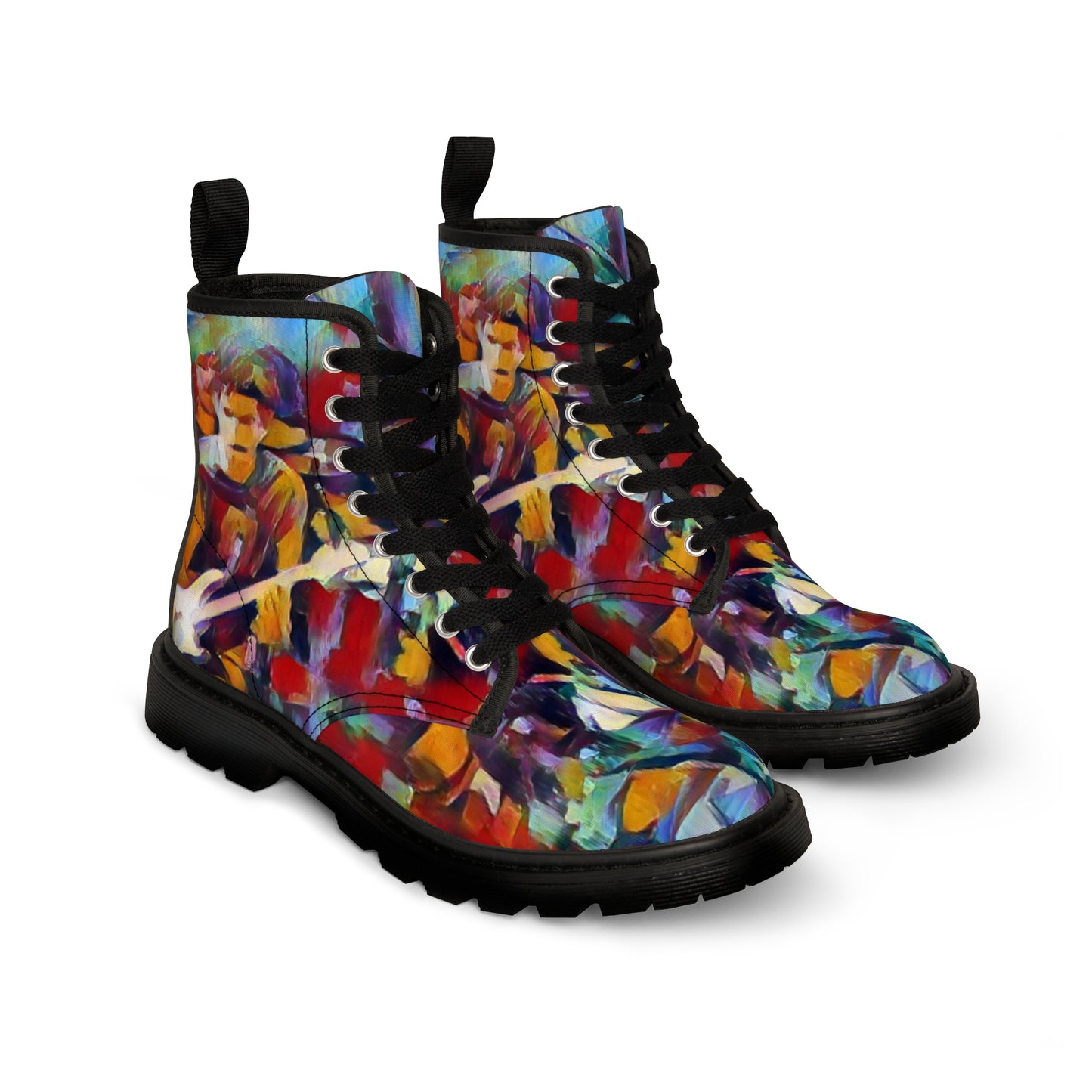 Men's Canvas Boots ... "Them-Mean-Old-BOOTIN'-Blues" ... (Walkin'-Blues) ... Dead & Company Summer-Tour-2023 ... The Final Dose ... Original Works ...