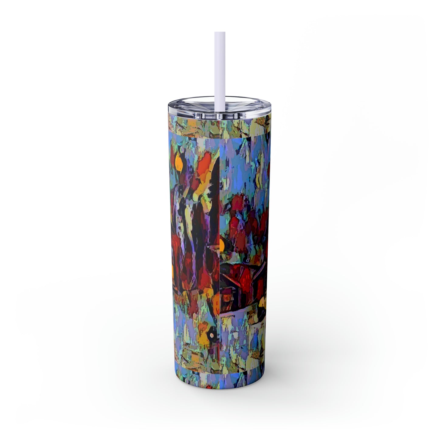 Skinny Tumbler with Straw, 20oz ... A Very Abstract "Mountain Winter Scene" ... Original Works. Copyright Phot's Photo_LODA: Les Objets D'Art. December 2023 ...