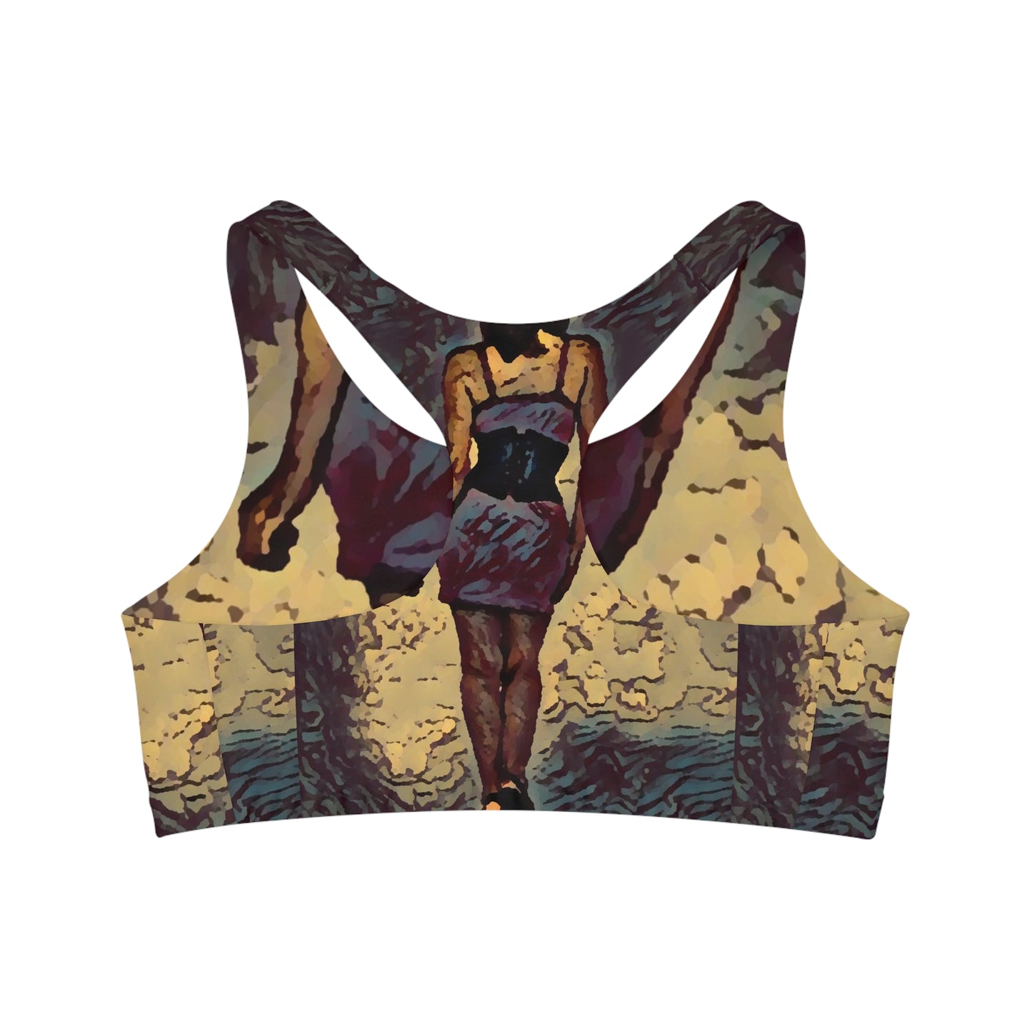 Seamless Sports Bra (AOP) ...  I'll Walk 'A-Hundred-Miles' In Stilettos ... Original Works ... June 2023. Central Idaho, USA ...