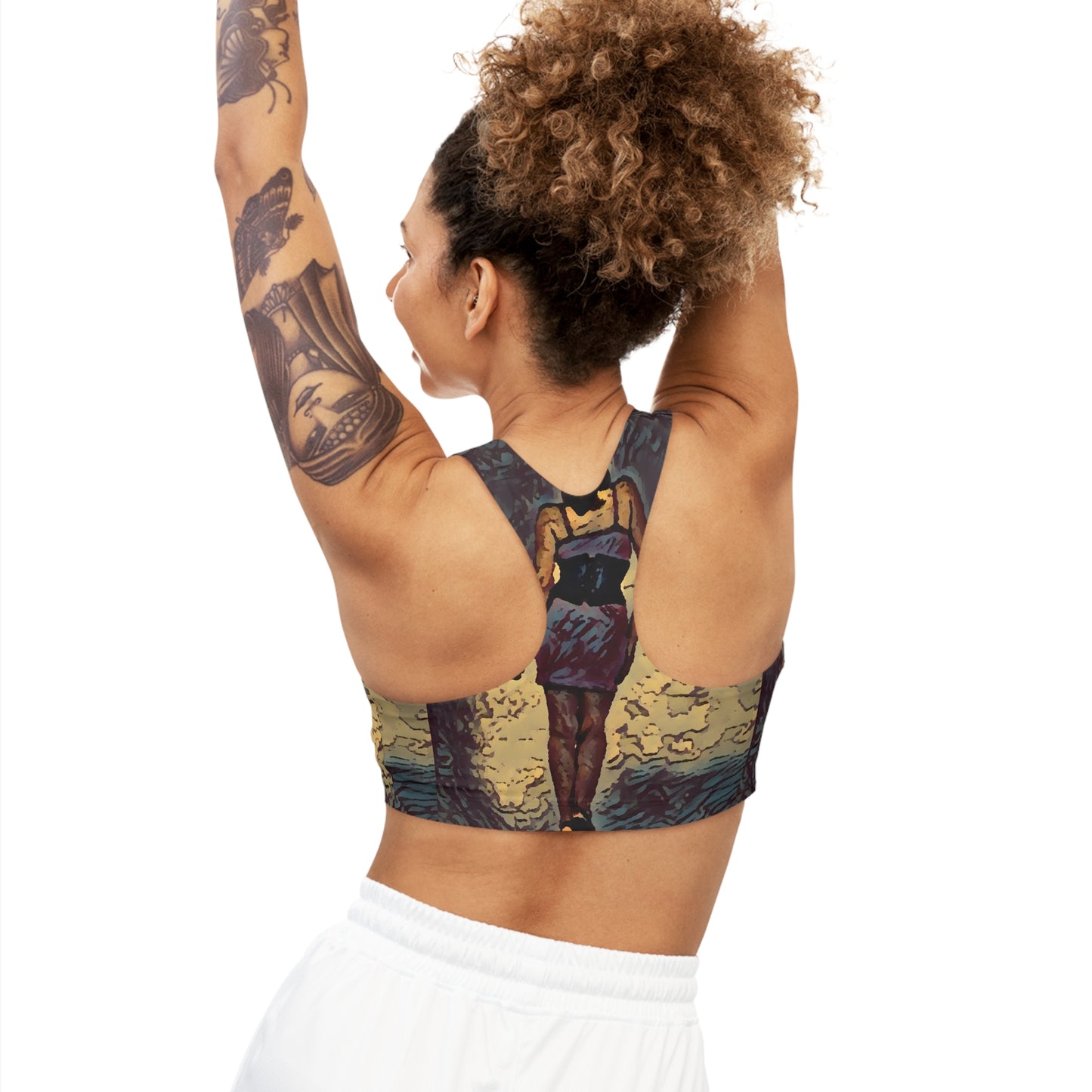 Seamless Sports Bra (AOP) ...  I'll Walk 'A-Hundred-Miles' In Stilettos ... Original Works ... June 2023. Central Idaho, USA ...