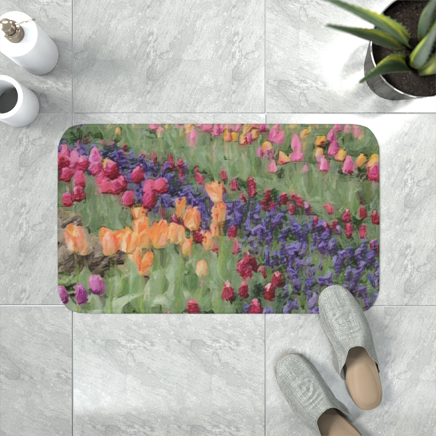 Memory Foam Bath Mat ... Skagit Valley Tulips ... Skagit Valley, Washington ... Family Archives ... Original Works ... Circa 1980's ...