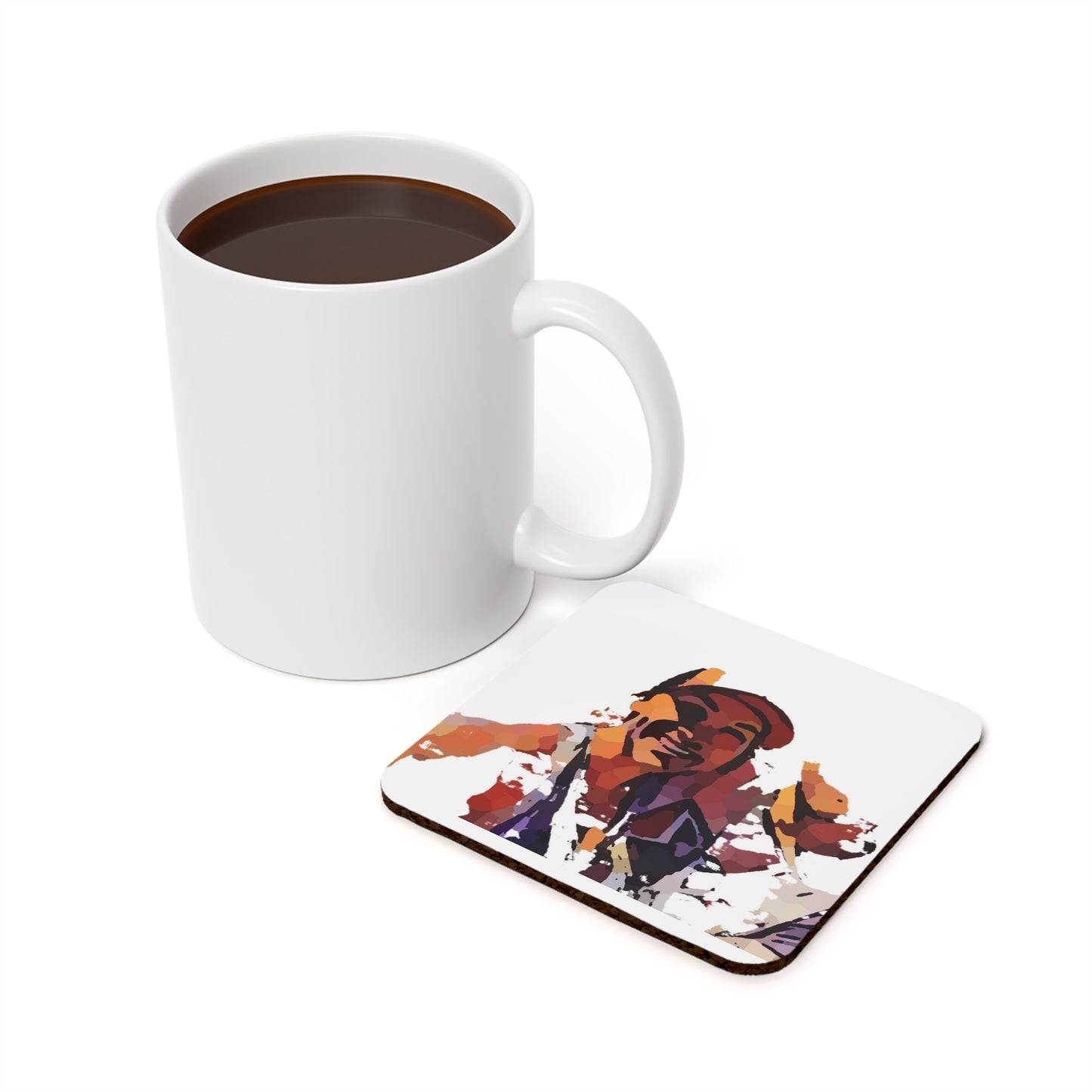 Cork Back Coaster ... "The Best Of Friends" ... Original Works ... December 2023 ... Central Idaho, USA.