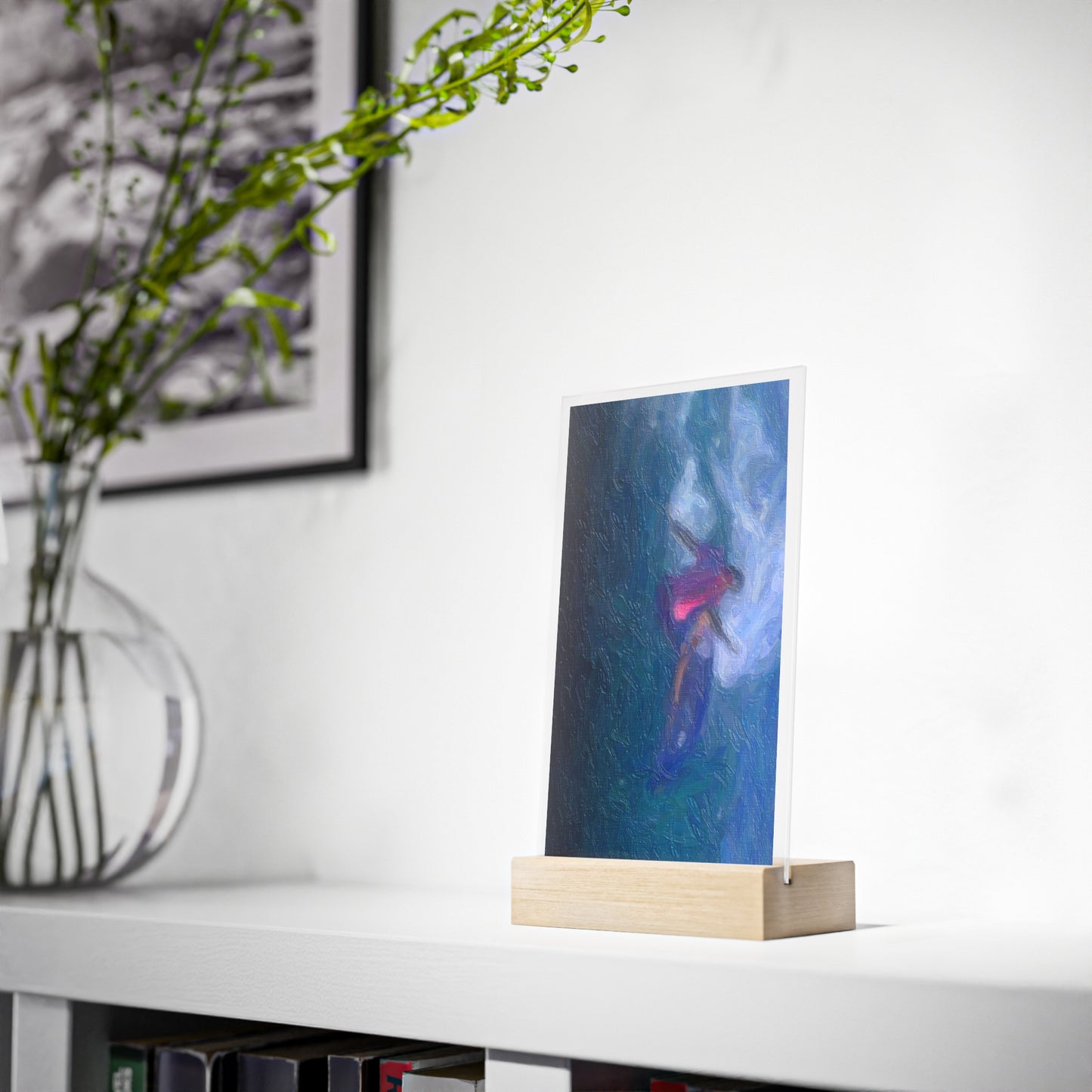 Acrylic Sign with Wooden Stand ... Paris_2024_Surfing Competition-Tahiti_French-Polynesia .... 'Gabriel Medina World Campion Drops-In' ... Original Works ...