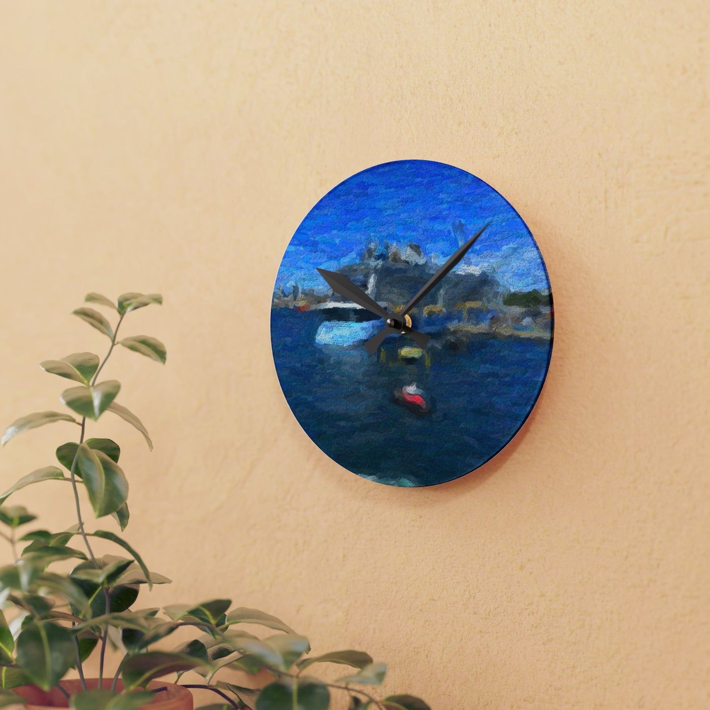Acrylic Wall Clock ... Into Vancouver Harbor We Arrive: Celebrity Edge-Cruise ... Vancouver, British Columbia ... June 2024 ... Original Works