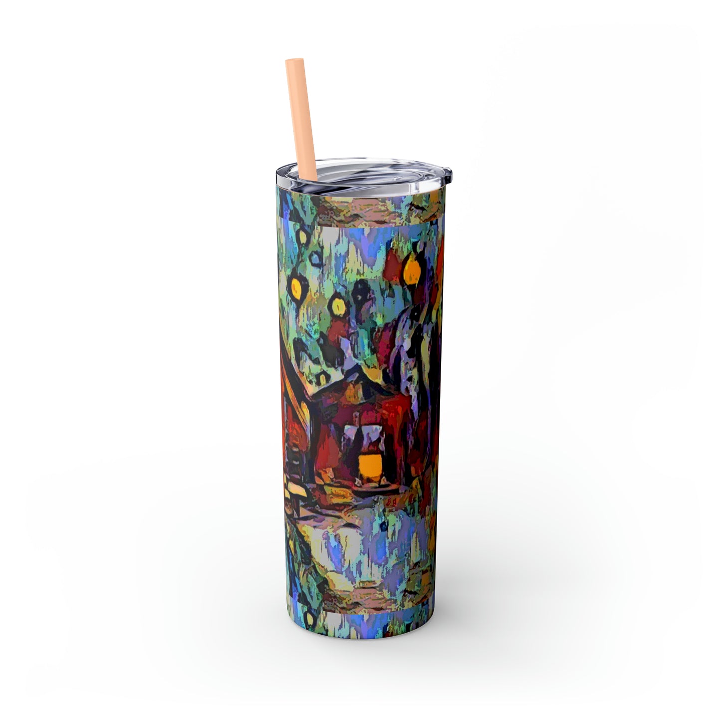 Skinny Tumbler with Straw, 20oz ... A Very Abstract "Mountain Winter Scene" ... Original Works. Copyright Phot's Photo_LODA: Les Objets D'Art. December 2023 ...