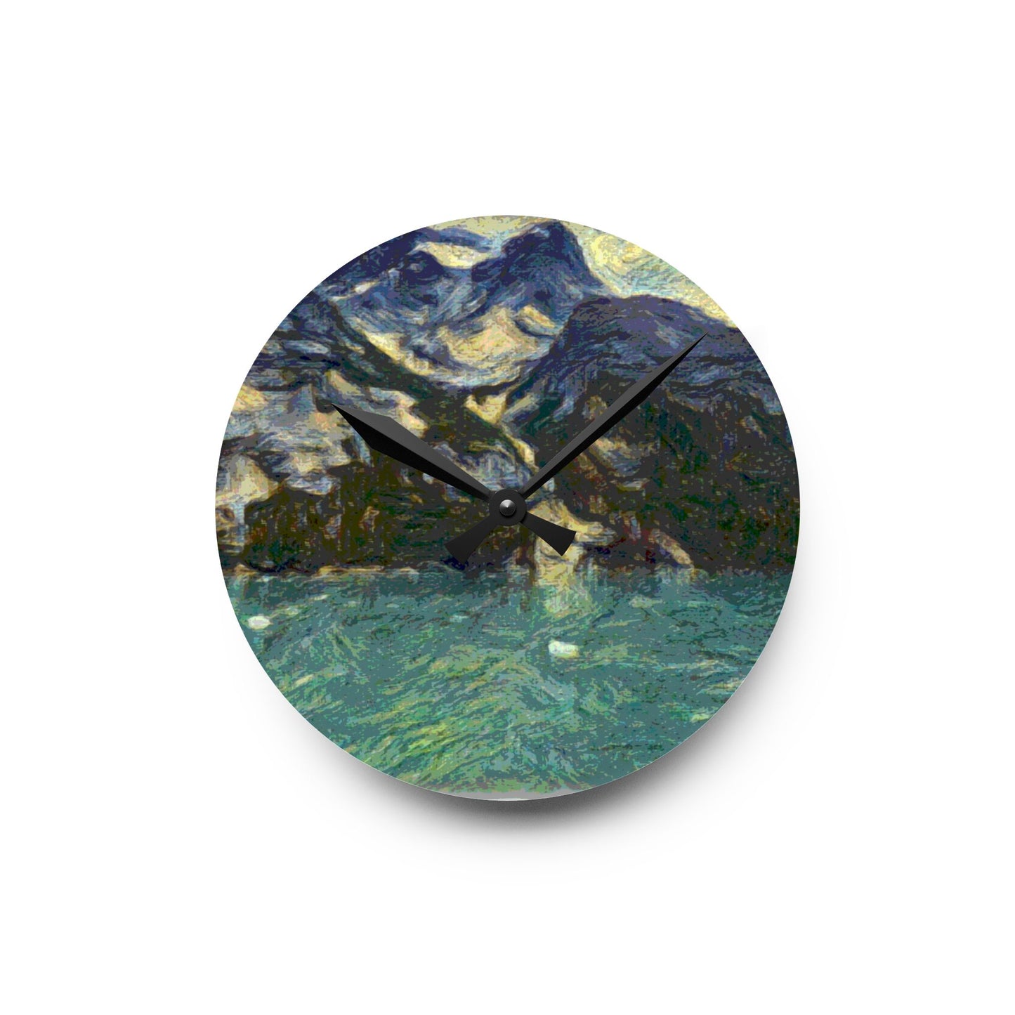 Acrylic Wall Clock ... Tracy Arm Fjord ... South Of Skagway, Alaska ... Summer: June 2024 ... Original Works ...