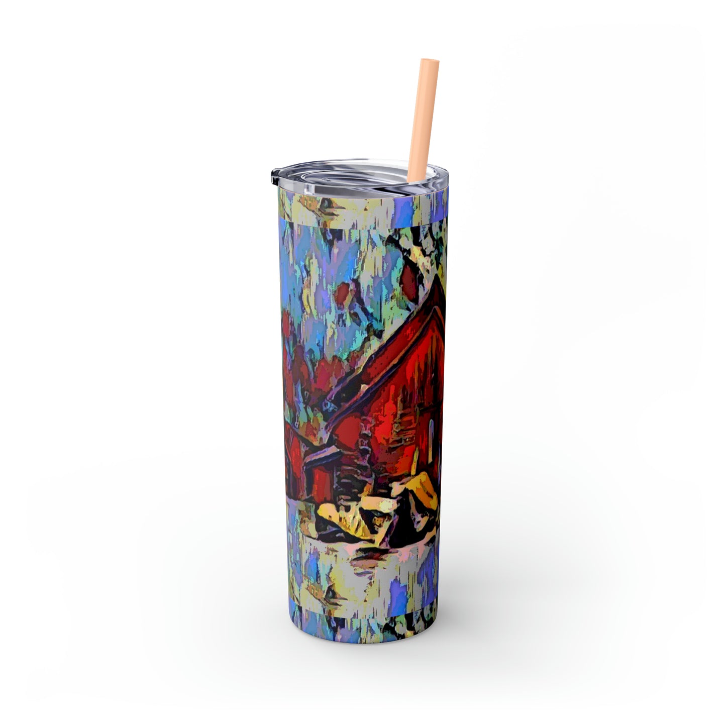 Skinny Tumbler with Straw, 20oz ... A Very Abstract "Mountain Winter Scene" ... Original Works. Copyright Phot's Photo_LODA: Les Objets D'Art. December 2023 ...