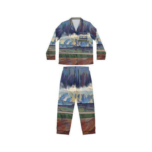 Women's Satin Pajamas (AOP) ... On-The-Prairie .. "The Storm Is Brewing" ... Central Idaho: November 2023 ... Original Works ...
