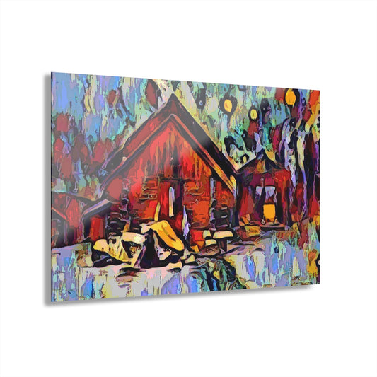 Acrylic Prints (French Cleat Hanging) ... A Very Abstract "Mountain Winter Scene" ... Original Works. Copyright Phot's Photo_LODA: Les Objets D'Art. December 2023 ...
