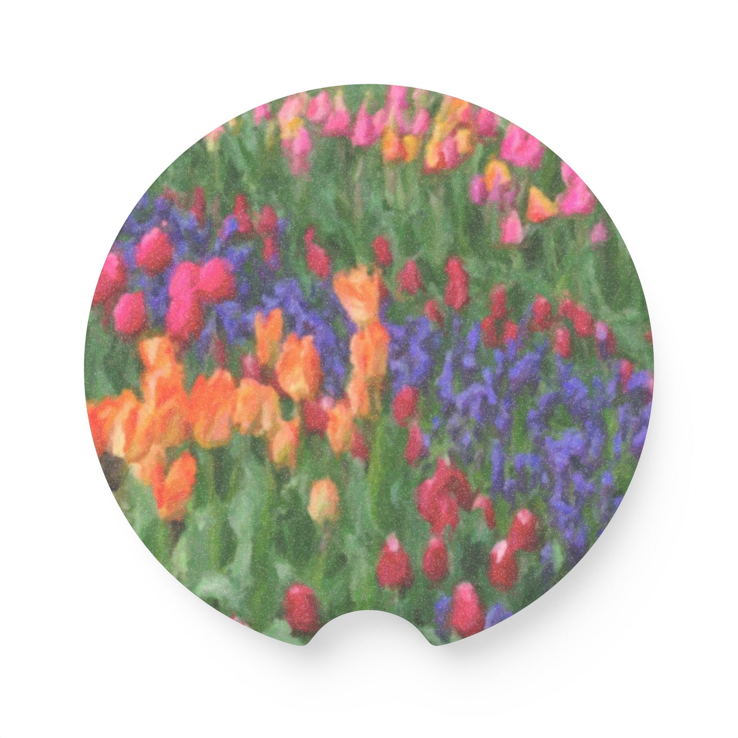 Soapstone Car Coaster ... Skagit Valley Tulips ... Skagit Valley, Washington ... Family Archives ... Original Works ... Circa 1980's ...