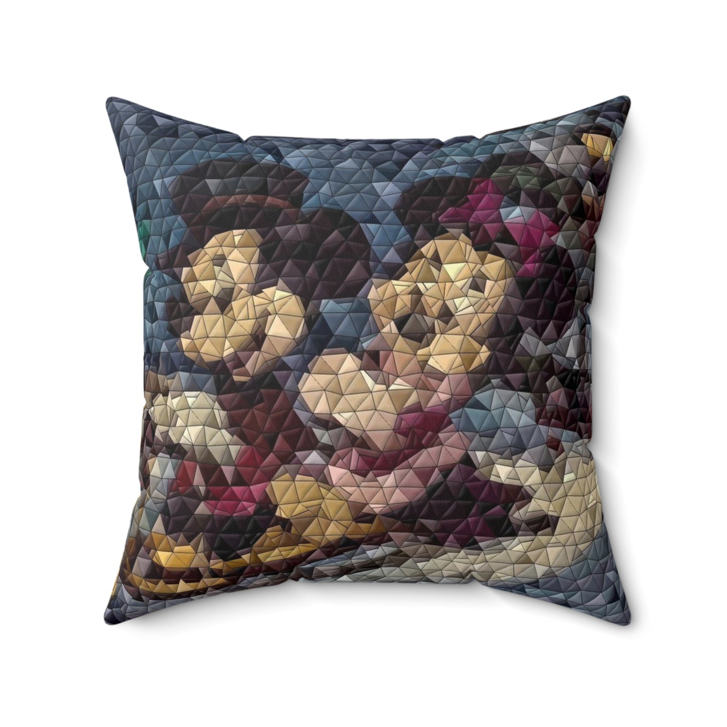 Spun Polyester Square Pillow ... Mickey_N_Minnie Mouse & Pluto ... "A Winter Sleigh Ride" ... Original Works. Winter 2023 ...
