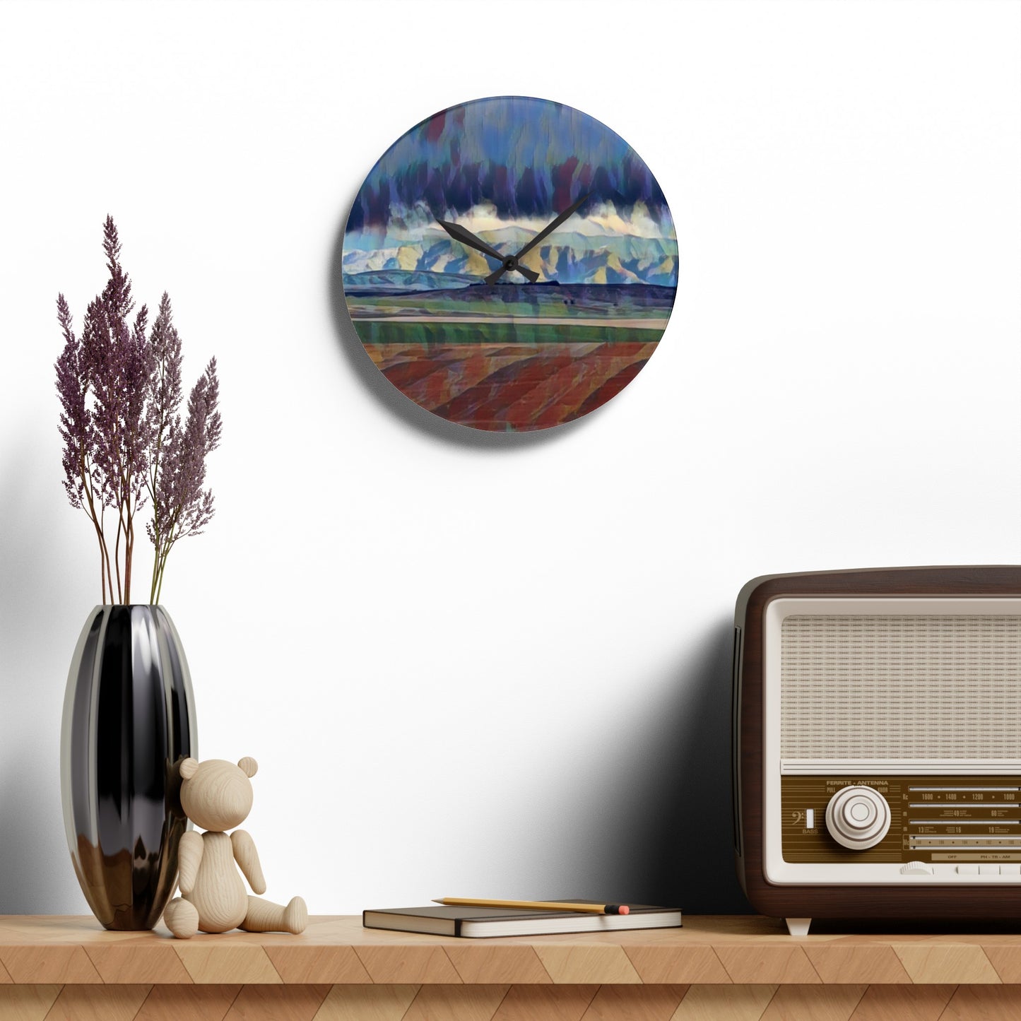 Acrylic Wall Clock ... On-The-Prairie .. "The Storm Is Brewing" ... Central Idaho: November 2023 ... Original Works  ...